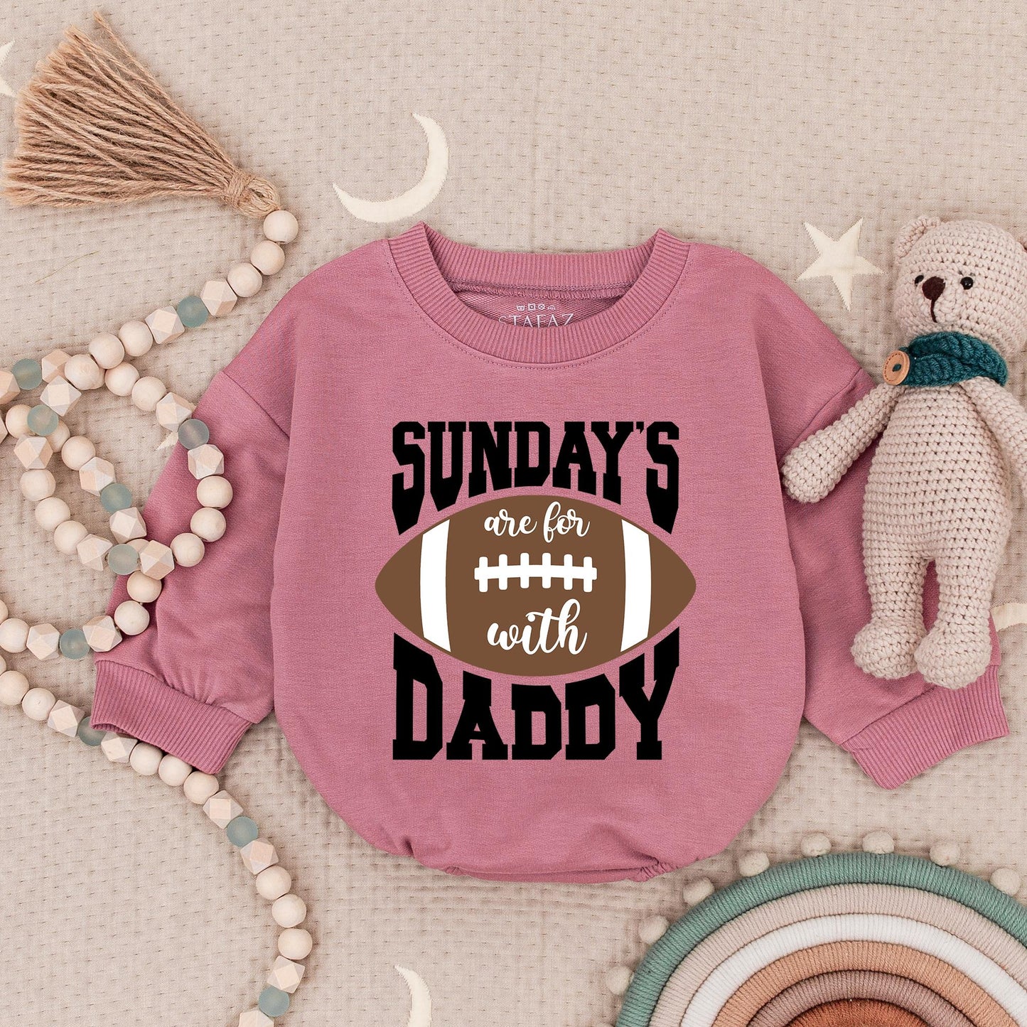 Sunday Football Daddy Baby Bubble Romper Newborn Boy Gameday Outfit Soft Cotton Comfortable Baby Clothes First Birthday Gift