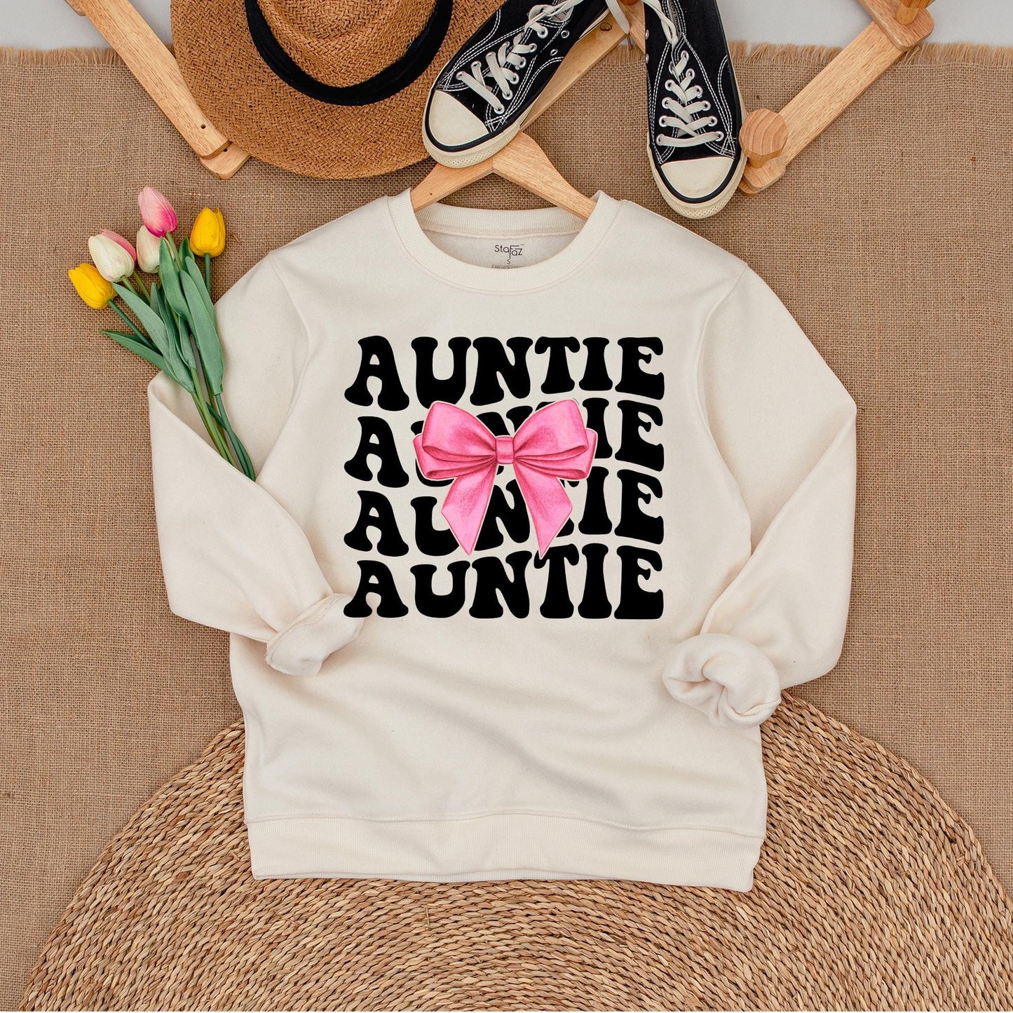 Auntie and Bestie Matching Sweatshirts for Nephew and Niece, Soft Comfortable Cotton Baby Toddler Outfit Family Visit Gift