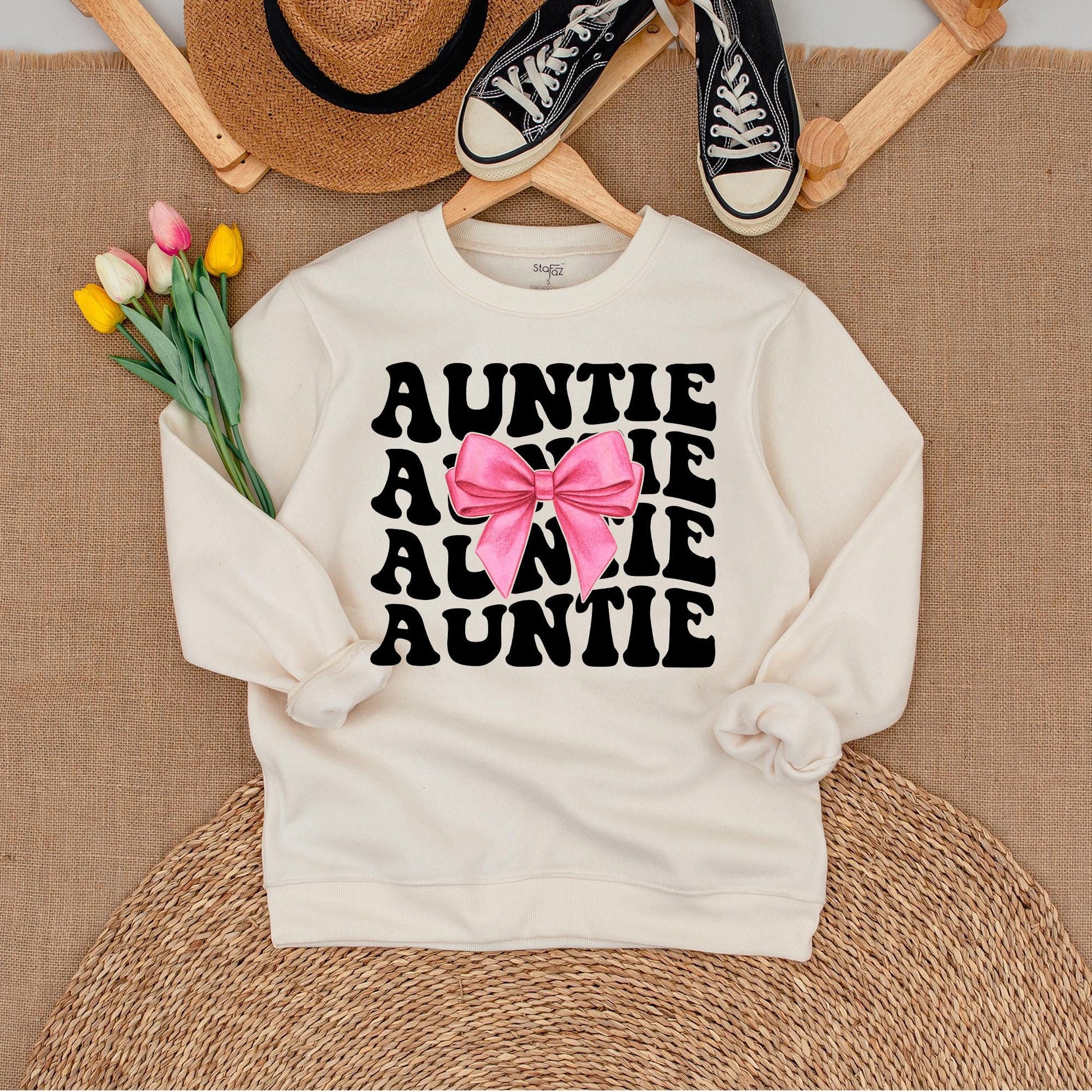 Auntie and Bestie Matching Sweatshirts for Nephew and Niece, Soft Comfortable Cotton Baby Toddler Outfit Family Visit Gift