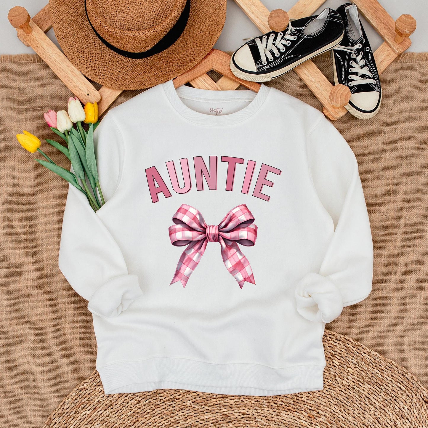 Auntie's Bestie Matching Sweatshirt for Niece & Nephew Cute Auntie and Me Family Outfit Cozy Cotton Casual Gift