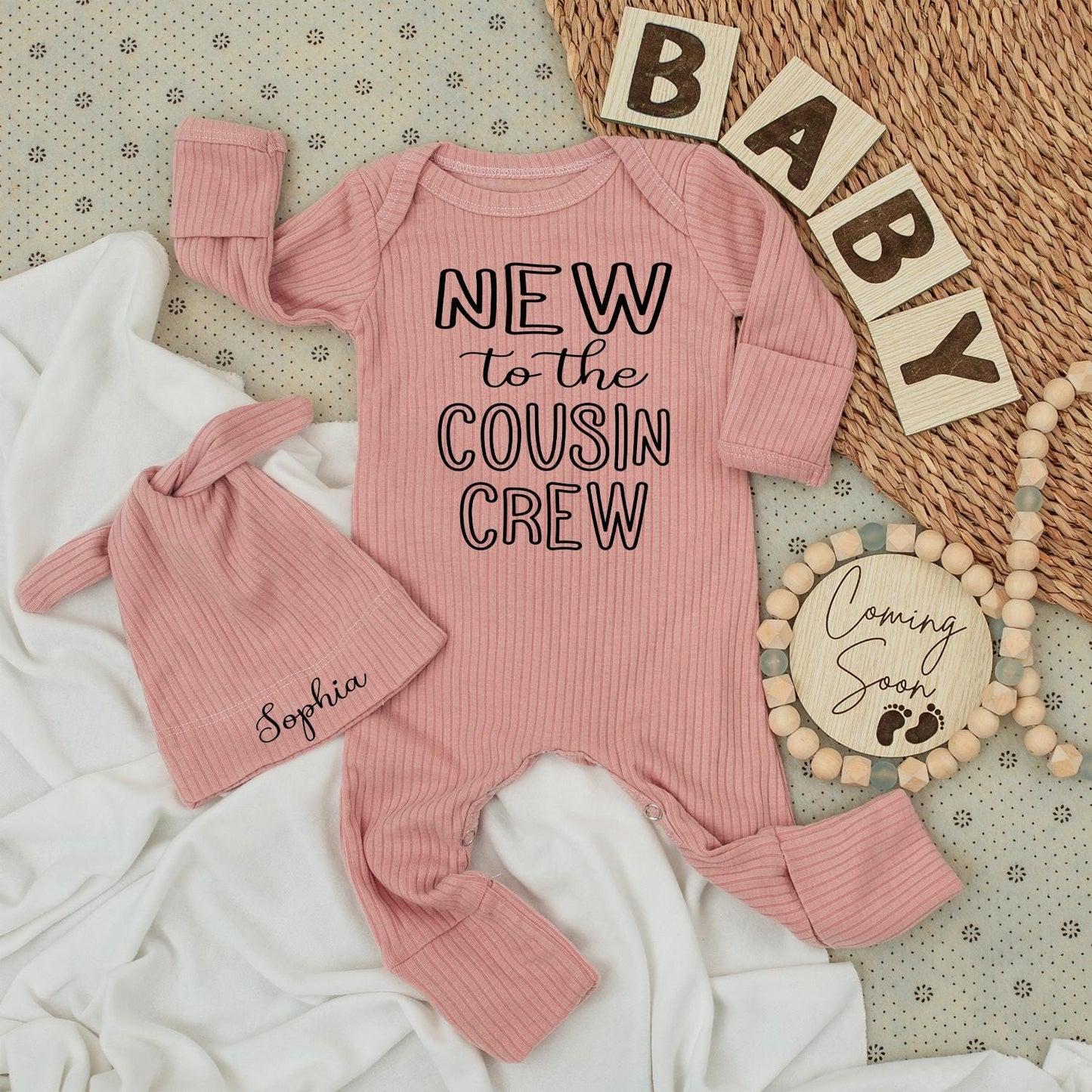 New to the Cousin Crew Baby Bodysuit Set Newborn Romper, Welcome Baby Outfit, Family Gift for Cousins, Cute Baby Clothes