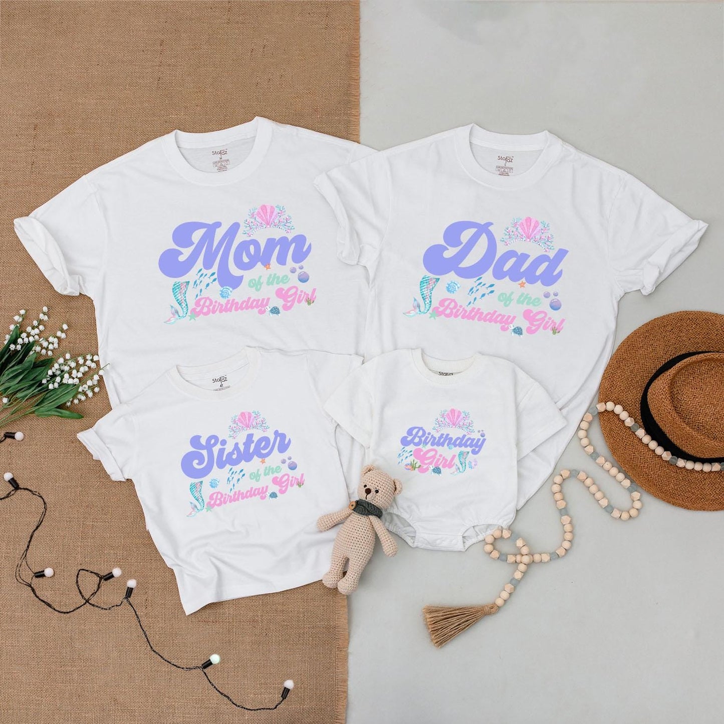 Mermaid Birthday Girl Shirt: Oneder The Sea Family Matching Outfit, Cute 1st Birthday Princess Party Tee, Happy Birthday Outfit, Mommy and Me Shirt (138 chars)