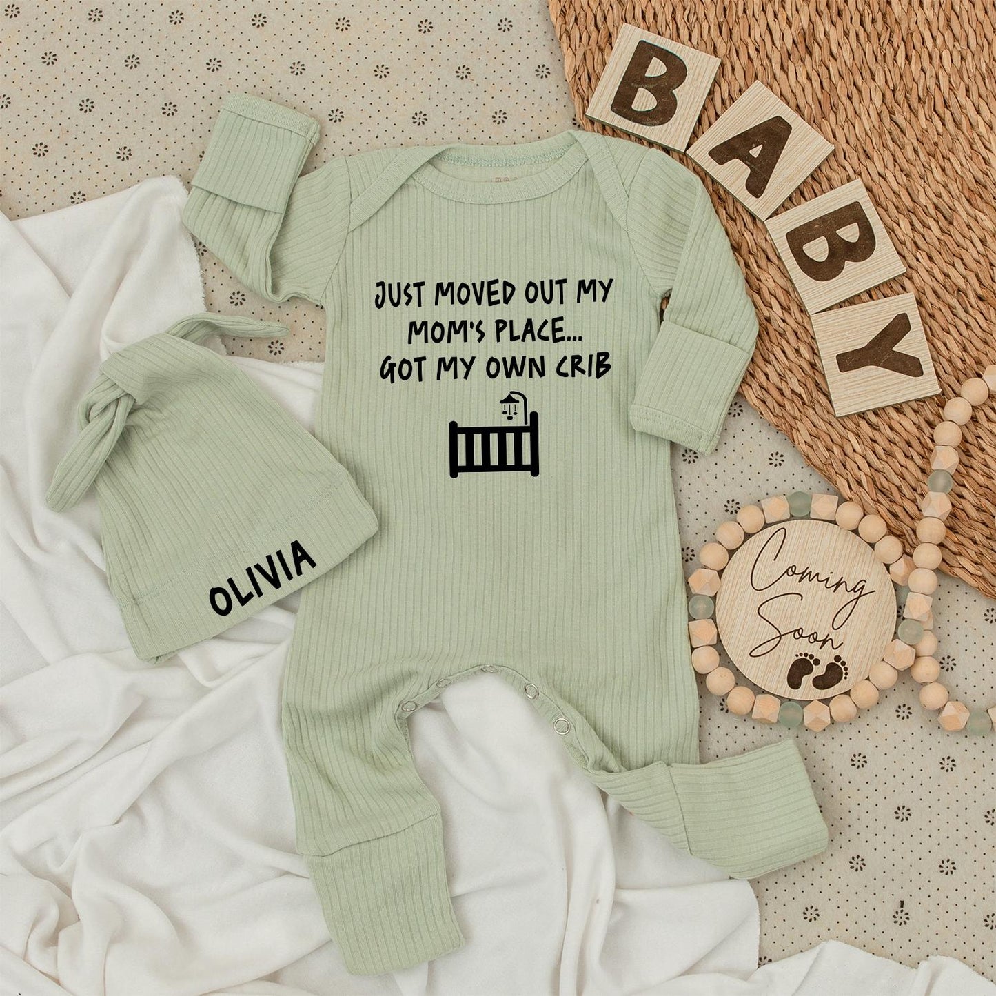 Funny Just Moved Out My Mom's Place Got My Own Crib Baby Bodysuit for Newborn Infant Boy Girl Shower Gift Comfortable Soft Cotton Outfit