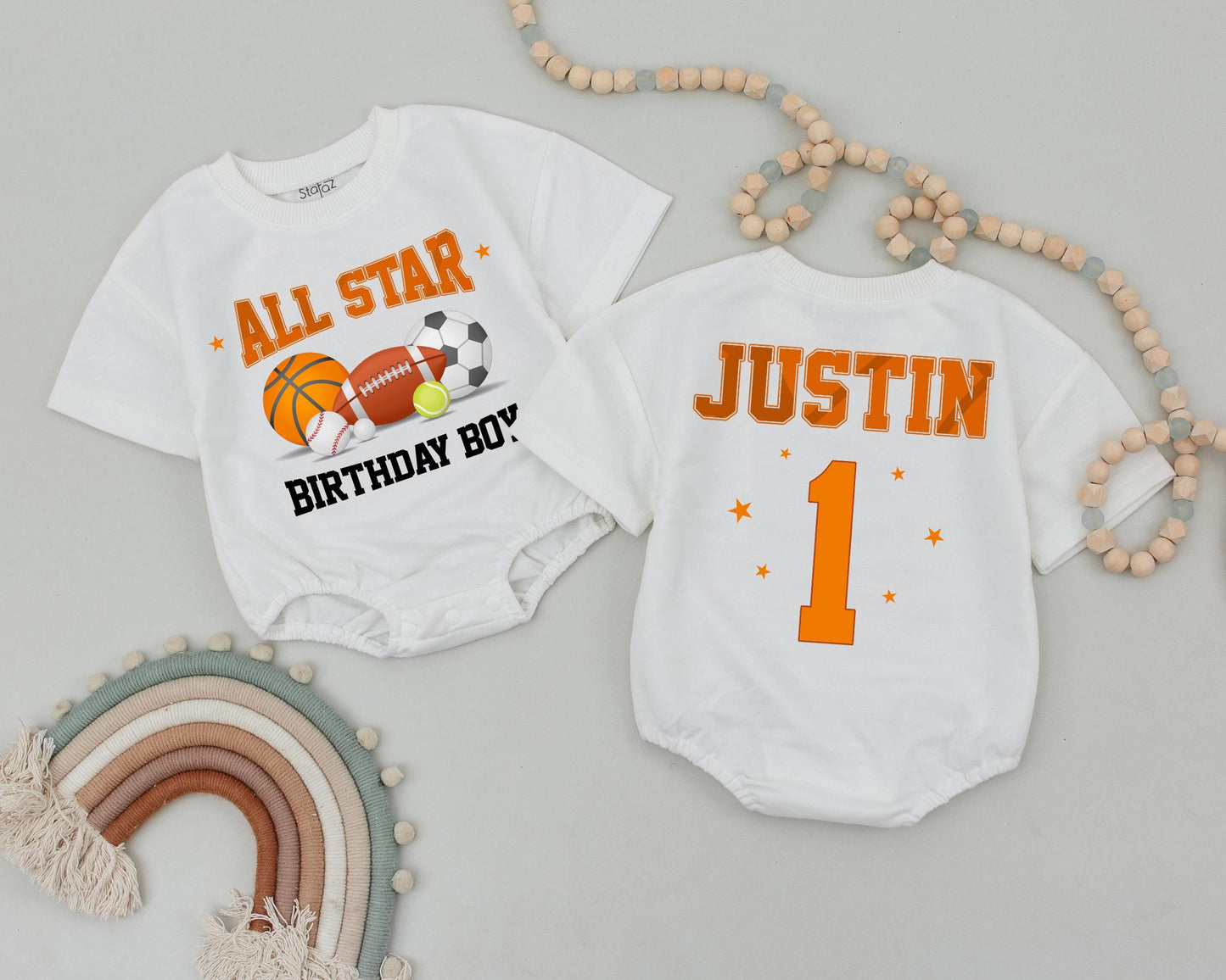 All Star First Birthday Family Shirts Dad Mom Birthday Boy Matching Football Theme
