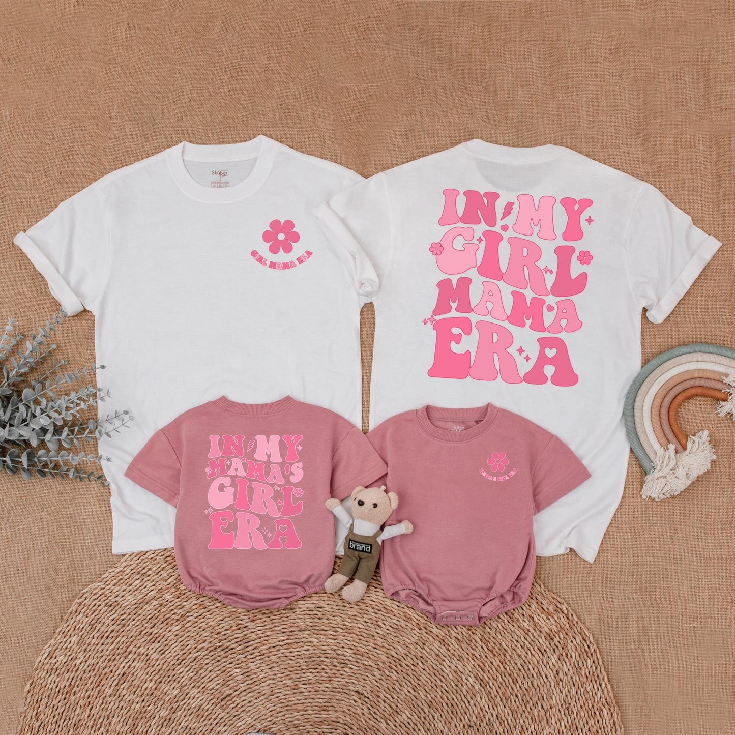 In My Mama's Girl Era Matching Mommy and Me Shirts Retro Mother Daughter Outfit New Mom Gift Mothers Day Comfortable Cotton Baby Girl Tee