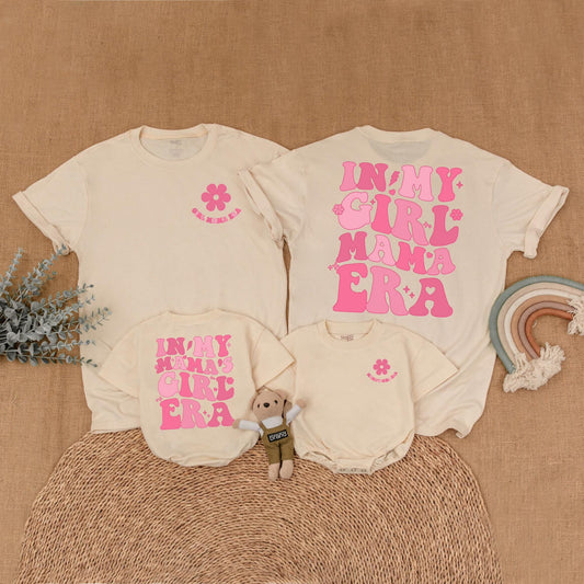 In My Mama's Girl Era Matching Mommy and Me Shirts Retro Mother Daughter Outfit New Mom Gift Mothers Day Comfortable Cotton Baby Girl Tee