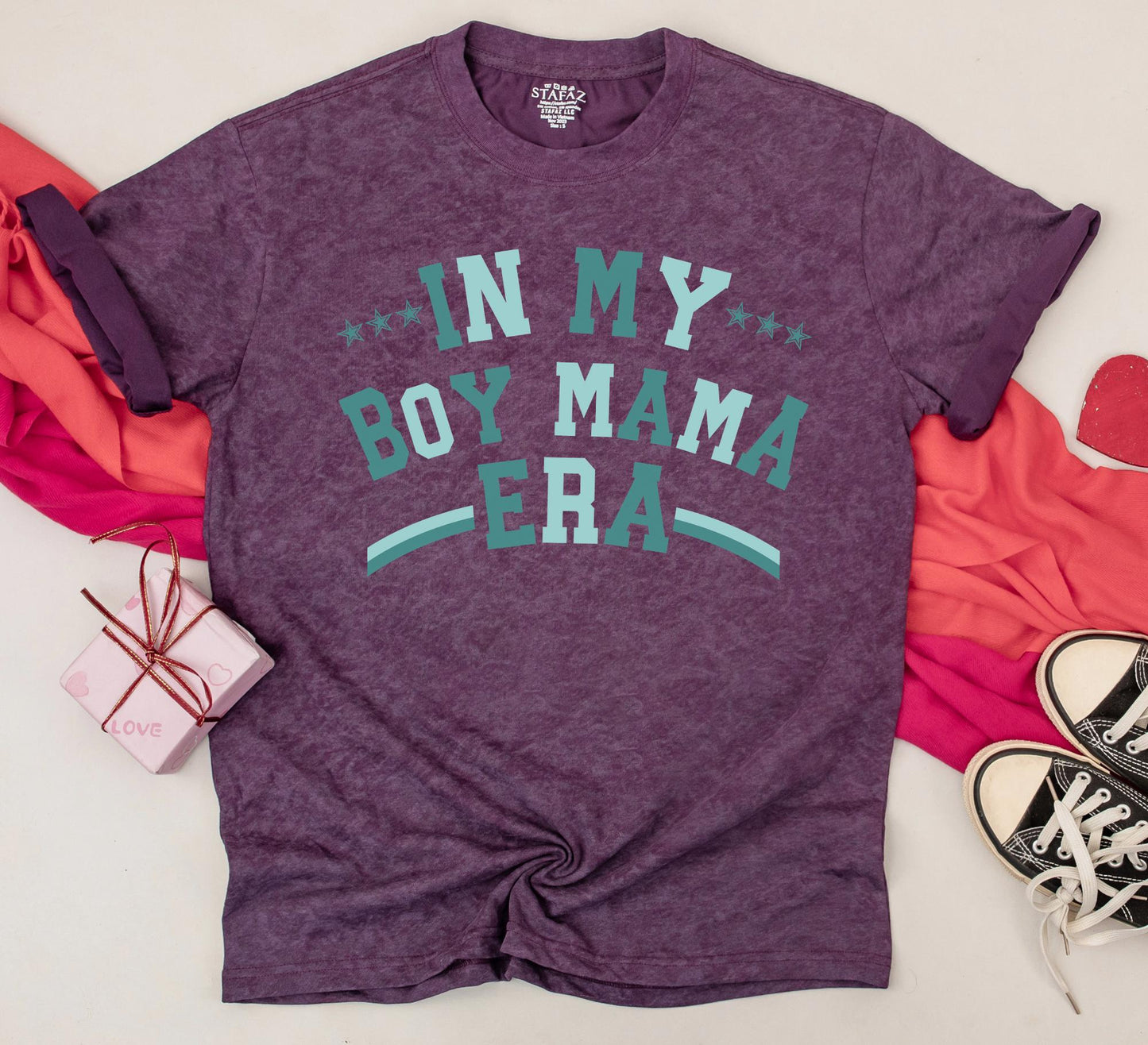 In My Boy Mama Era Mama's Boy Era Matching Retro Tees Teal Blue Green Vintage Style Family Outfit Mother Son Duo Gift