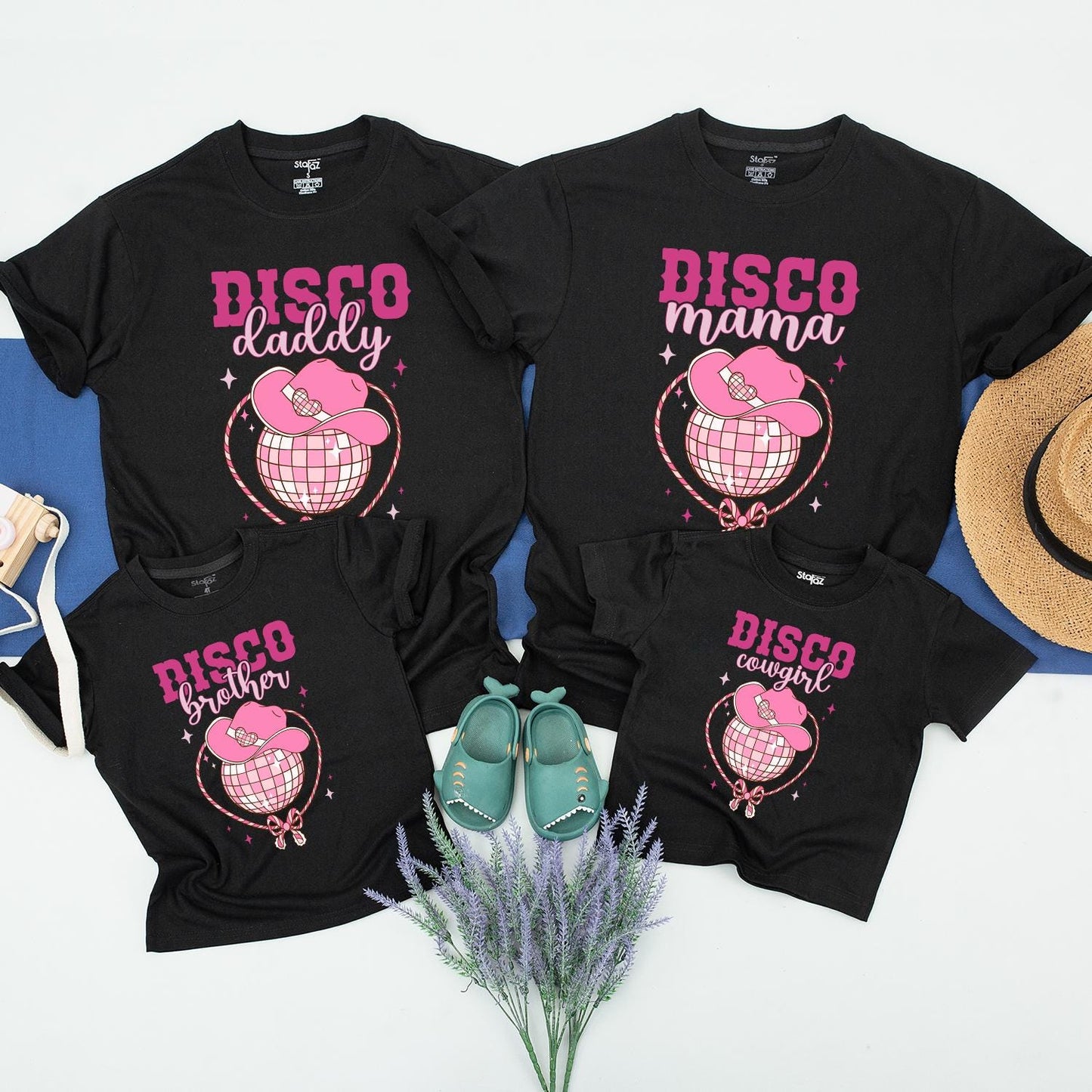Matching Disco Cowgirl Birthday Shirts - 1st Birthday Party Outfit for Girl, Mommy and Me, Dad Disco Cowgirl Family Shirts