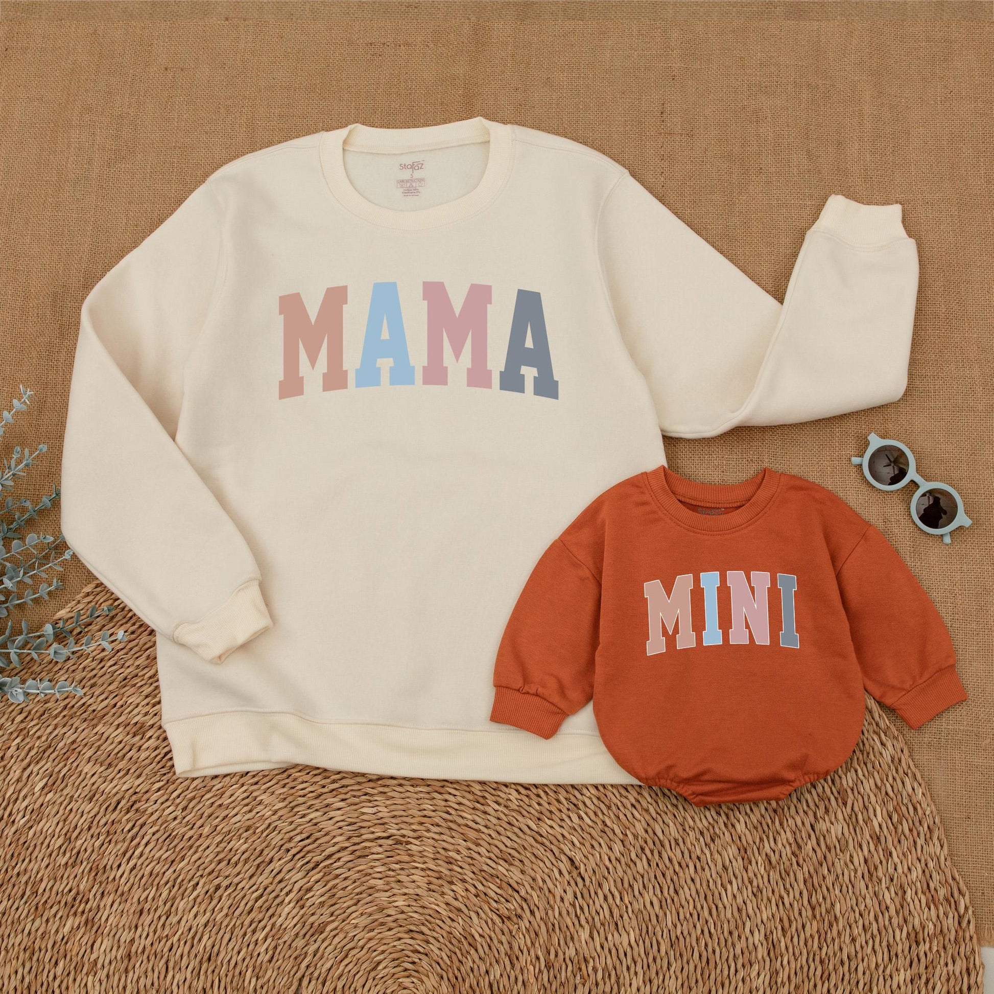 Matching Pastel Mama Mini Sweatshirts, Mother Daughter Shirts, Baby Romper, Mommy and Me Outfits, Gift for Mom, Pregnancy Reveal