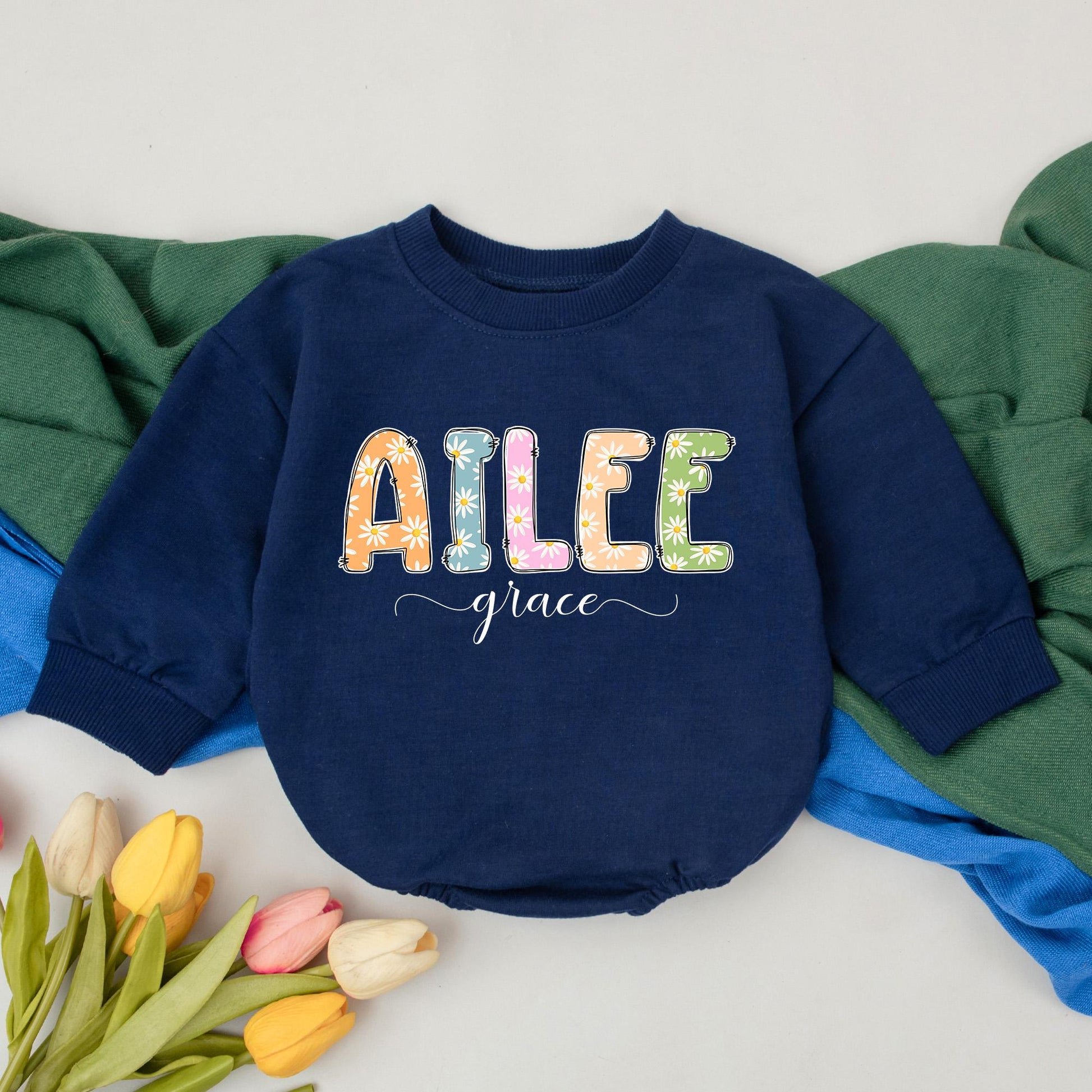 Personalized Baby Name Romper with Colorful Bubble Letter Design Soft Infant Bodysuit Unique Gift for Newborns Toddlers Boys Girls Shower