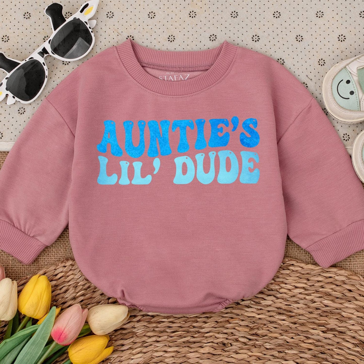 Auntie's Lil Dude Toddler Boy Shirt Cute Nephew Outfit Baby Boy Gift Auntie Nephew Present Pregnancy Announcement Comfort Cotton Fun