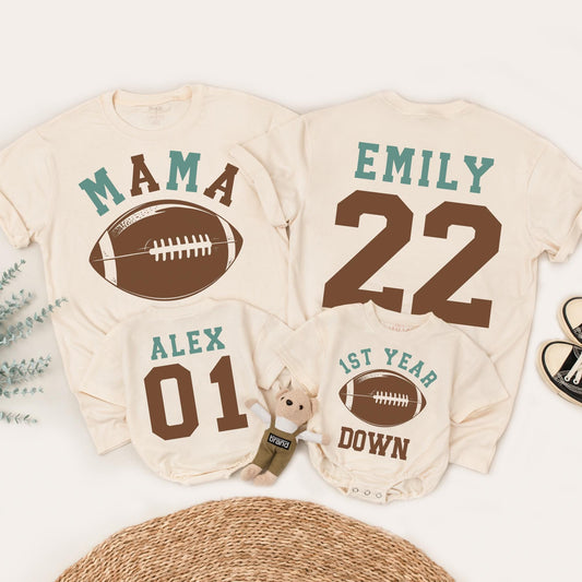 Baby Boy Football 1st Birthday Outfit | Touchdown One Family Tees