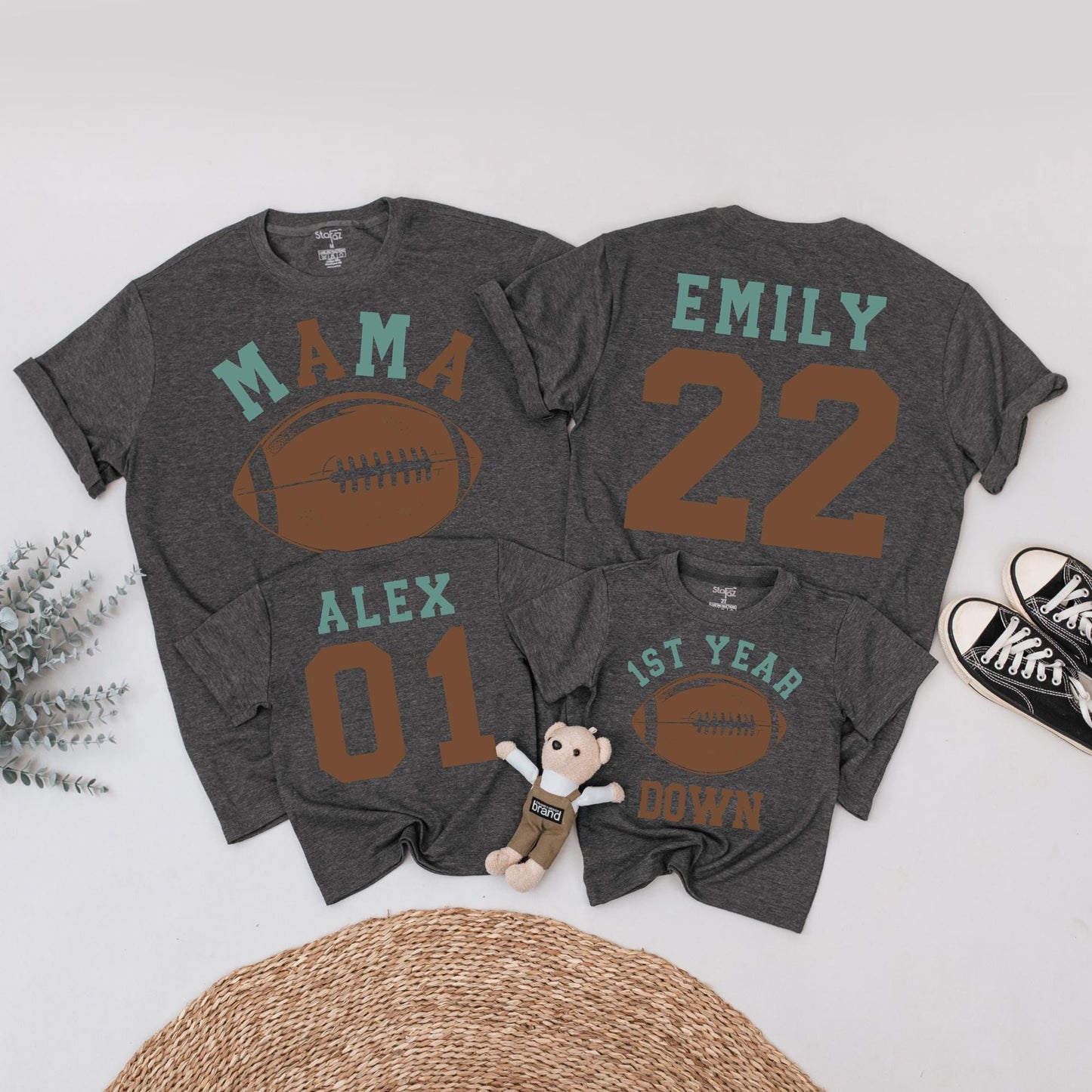 Baby Boy Football 1st Birthday Outfit | Touchdown One Family Tees