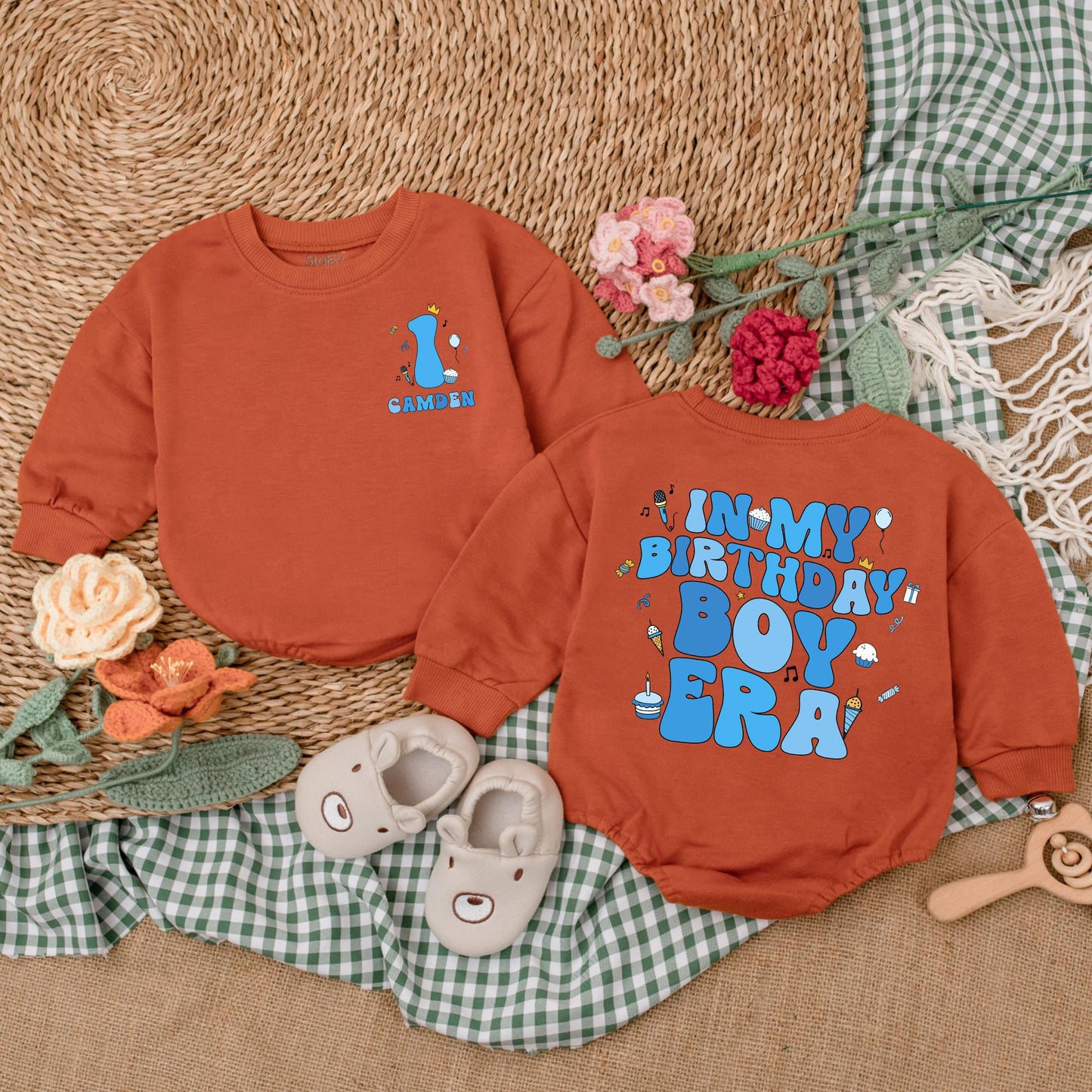 Personalized In My Birthday Boy Era Romper 1st Birthday Outfit Baby Boy Clothes Custom Name Bodysuit Gift for Birthday Boy First Birthday