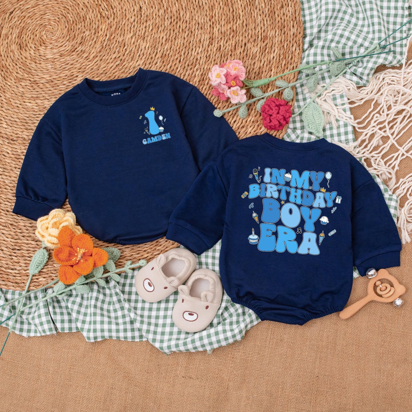 Personalized In My Birthday Boy Era Romper 1st Birthday Outfit Baby Boy Clothes Custom Name Bodysuit Gift for Birthday Boy First Birthday