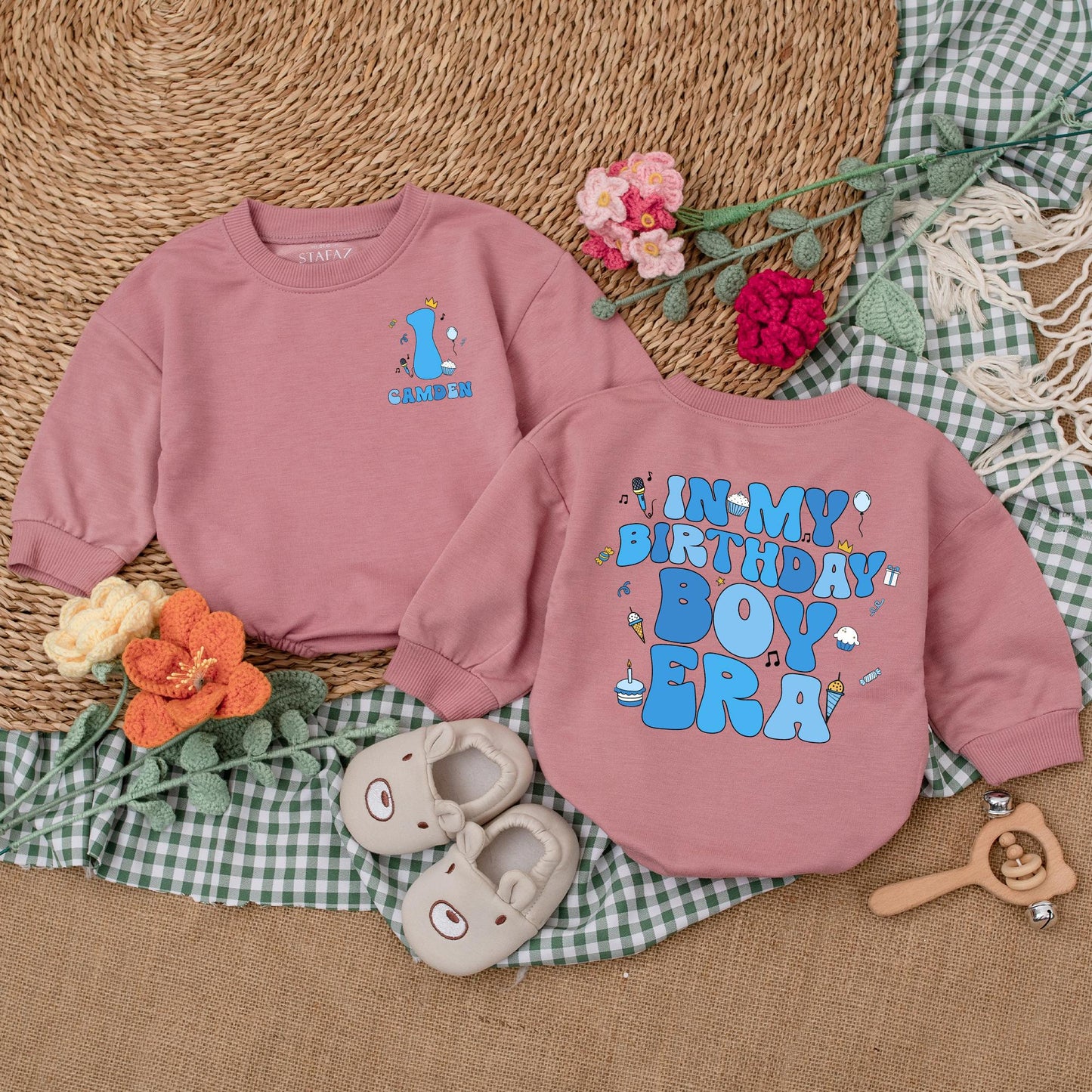 Personalized In My Birthday Boy Era Romper 1st Birthday Outfit Baby Boy Clothes Custom Name Bodysuit Gift for Birthday Boy First Birthday