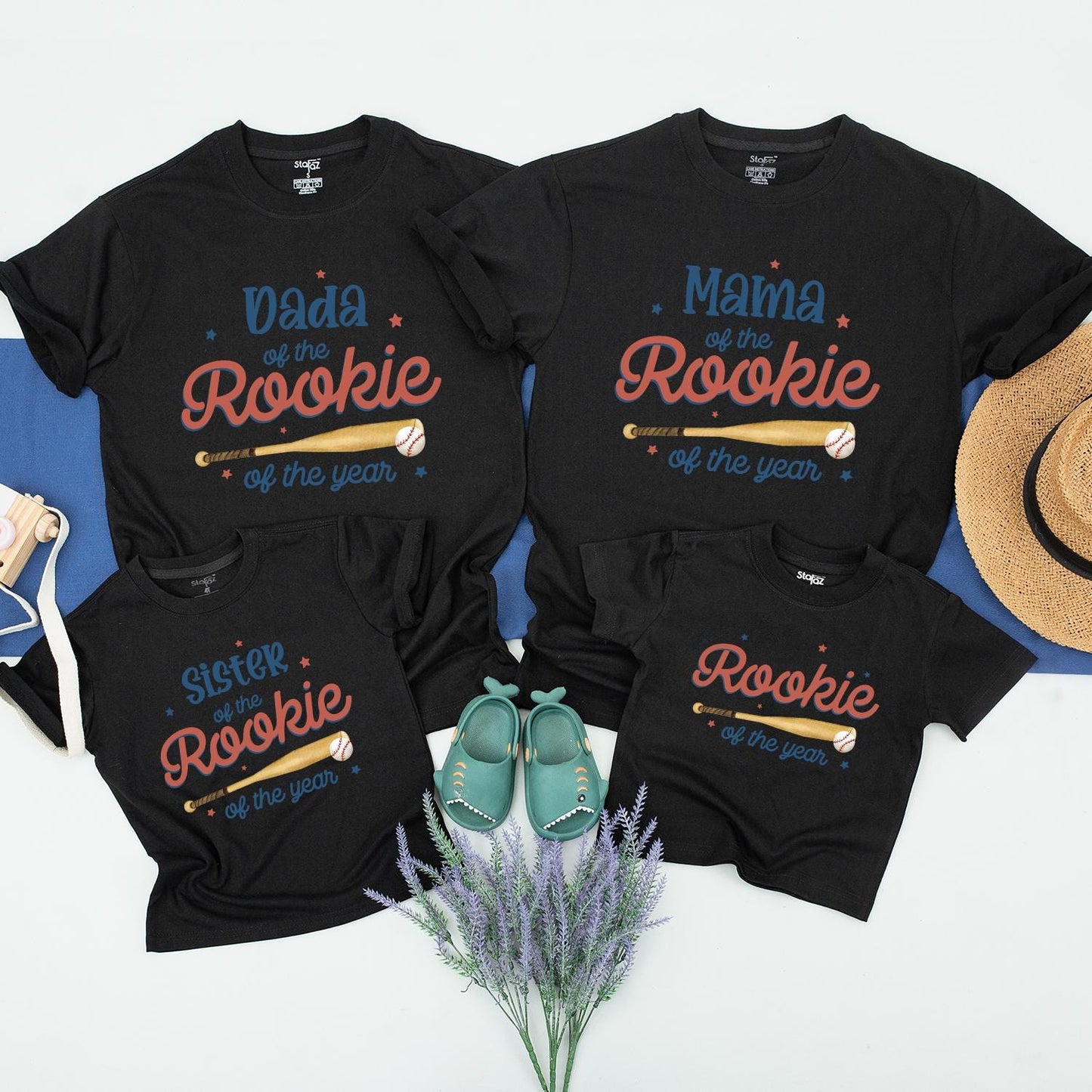 Rookie of the Year 1st Birthday Shirt Matching Family Baseball Design, Boy or Girl, Baseball Party Outfit