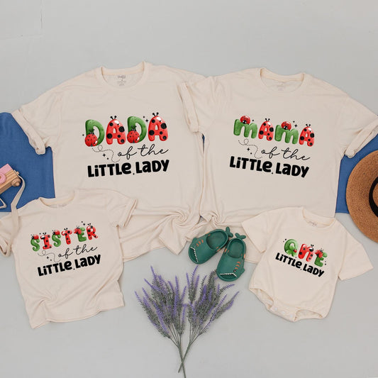 Ladybug Family Matching 1st Birthday Shirts Cute Bug Theme Mommy and Me Outfit Daddy Too