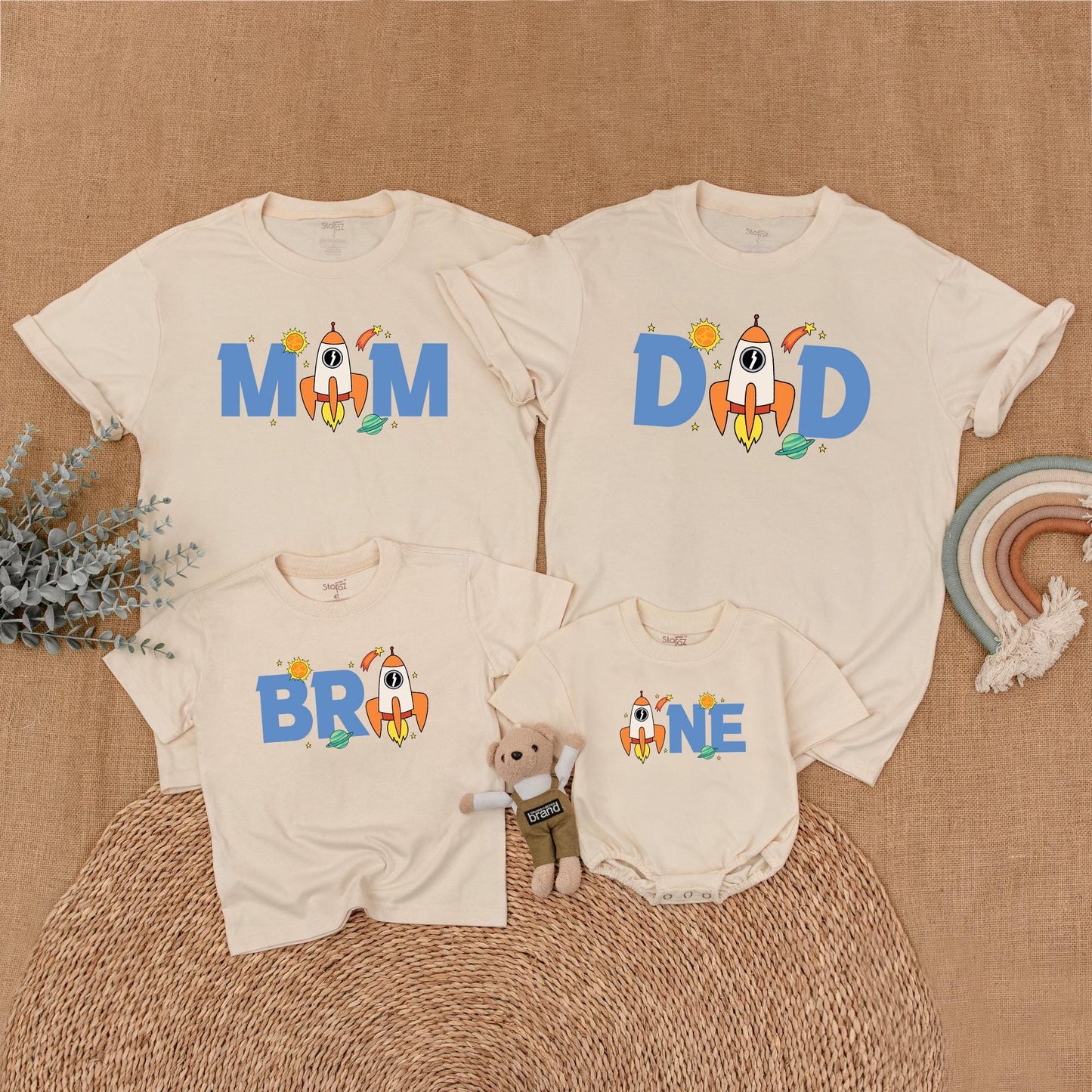 Space Birthday Matching Family Shirts, Astronaut Rocket Party Outfit, Mom Dad Baby Boy 1st Birthday, Mommy and Me Gifts