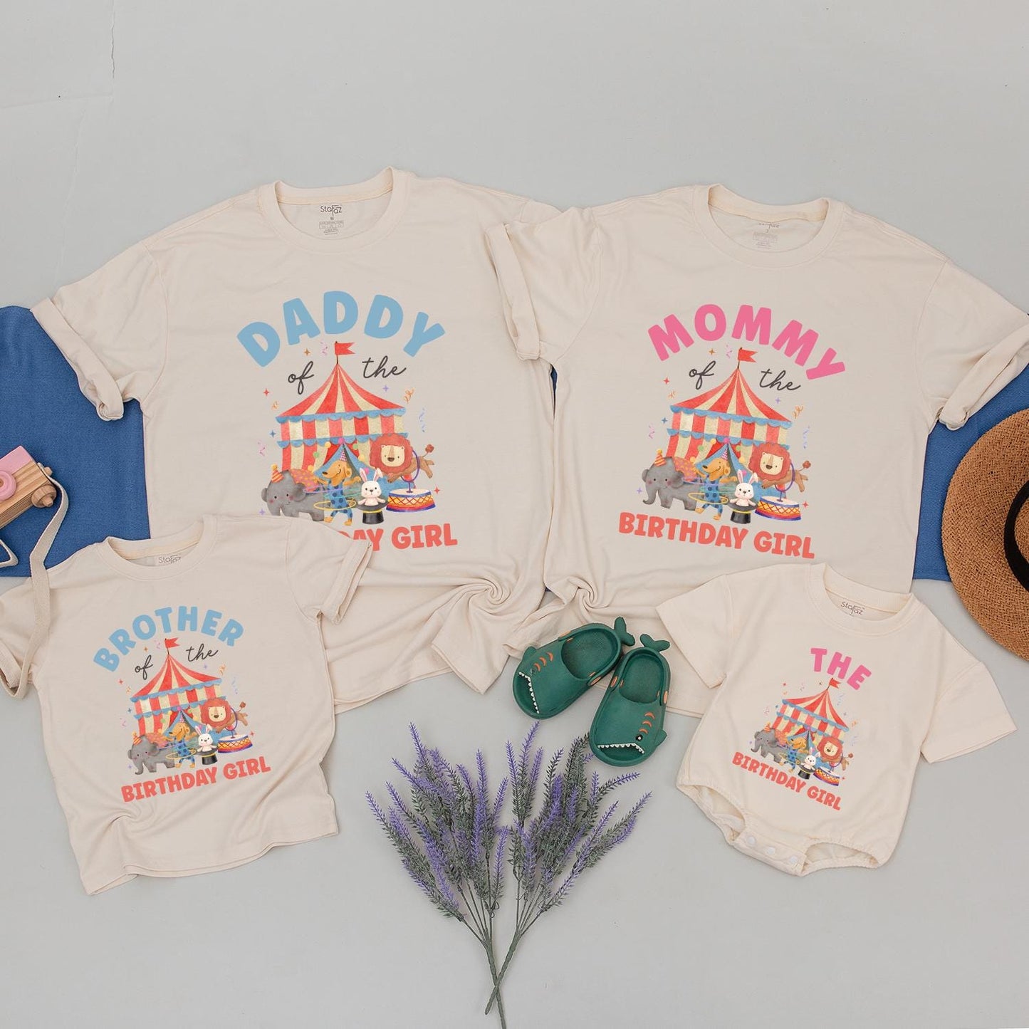 Circus Birthday Shirt Family Outfit Personalized Carnival Party Tee Custom Name & Age Celebration Fun Cotton Comfortable Festive Matching Memories