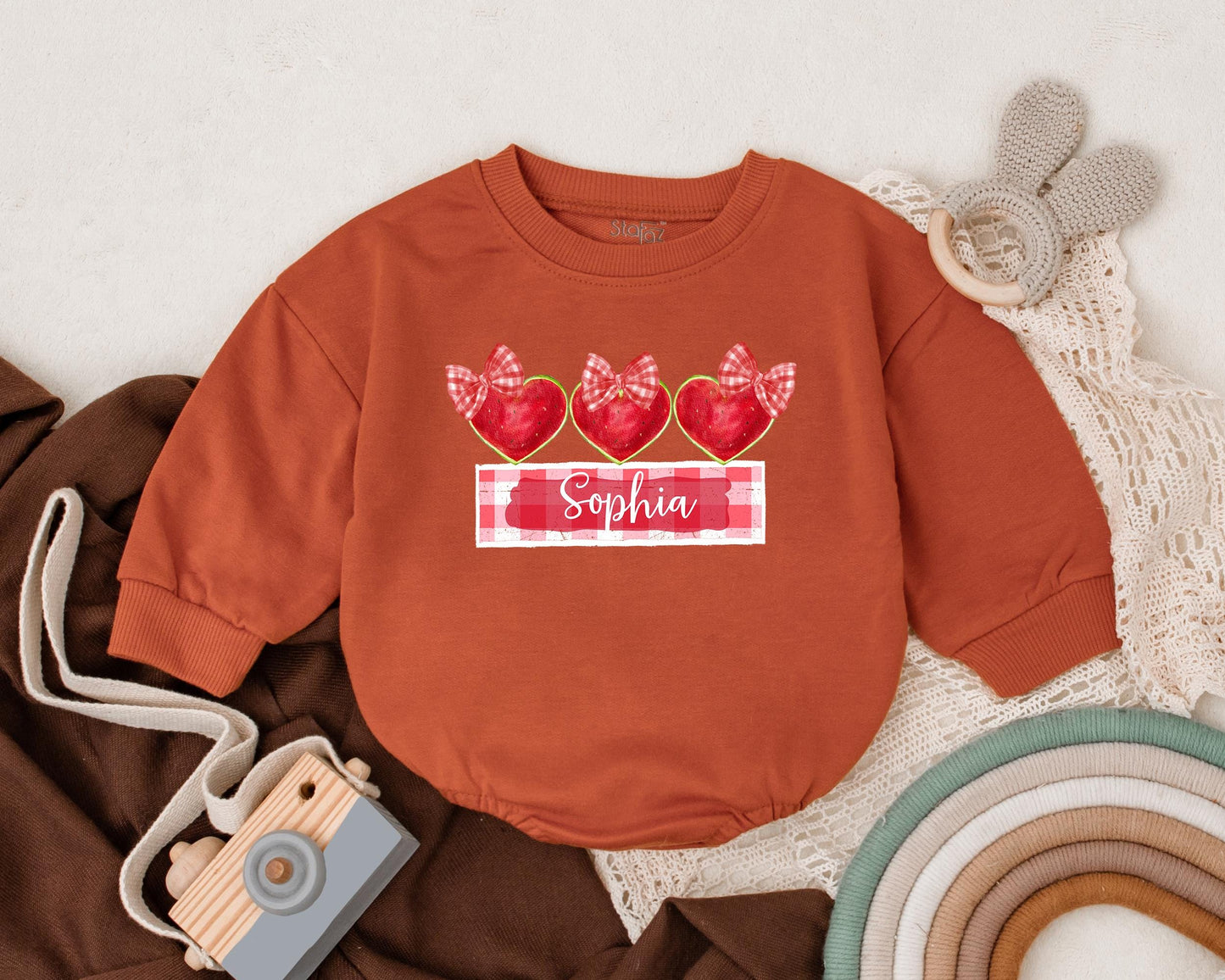 Personalized Watermelon Romper Custom Name Baby Summer Outfit Infant Bodysuit Boys Girls Watermelon Birthday Clothes