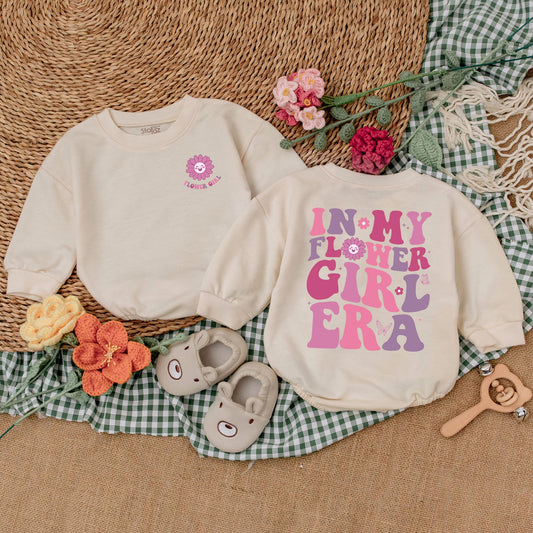 In My Flower Girl Era Baby Romper Bodysuit Flower Girl Wedding Outfit Trendy Soft Cotton Bridal Party Infant Toddler Gift