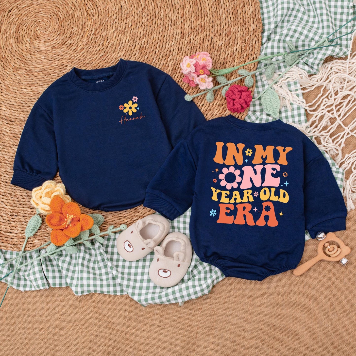 Personalized One Year Old Era Romper Girls First Birthday Bodysuit Baby Girl Outfit Soft Comfortable Adorable Celebration Party Gift