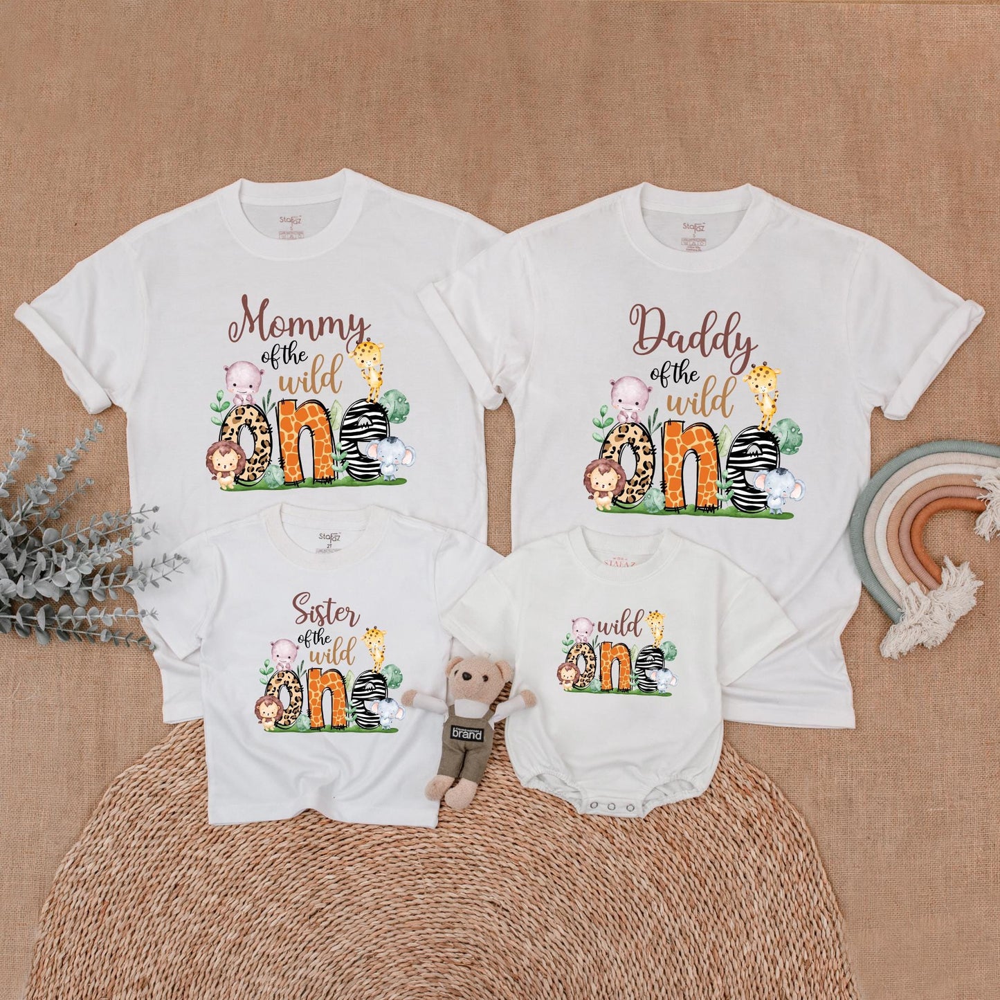 Wild One Safari Birthday Family Matching Shirt Mommy and Me Outfit Boys First Birthday