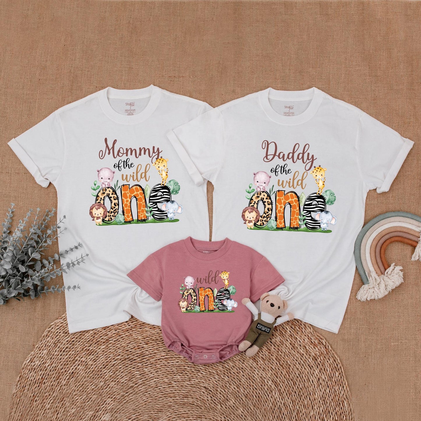Wild One Safari Birthday Family Matching Shirt Mommy and Me Outfit Boys First Birthday