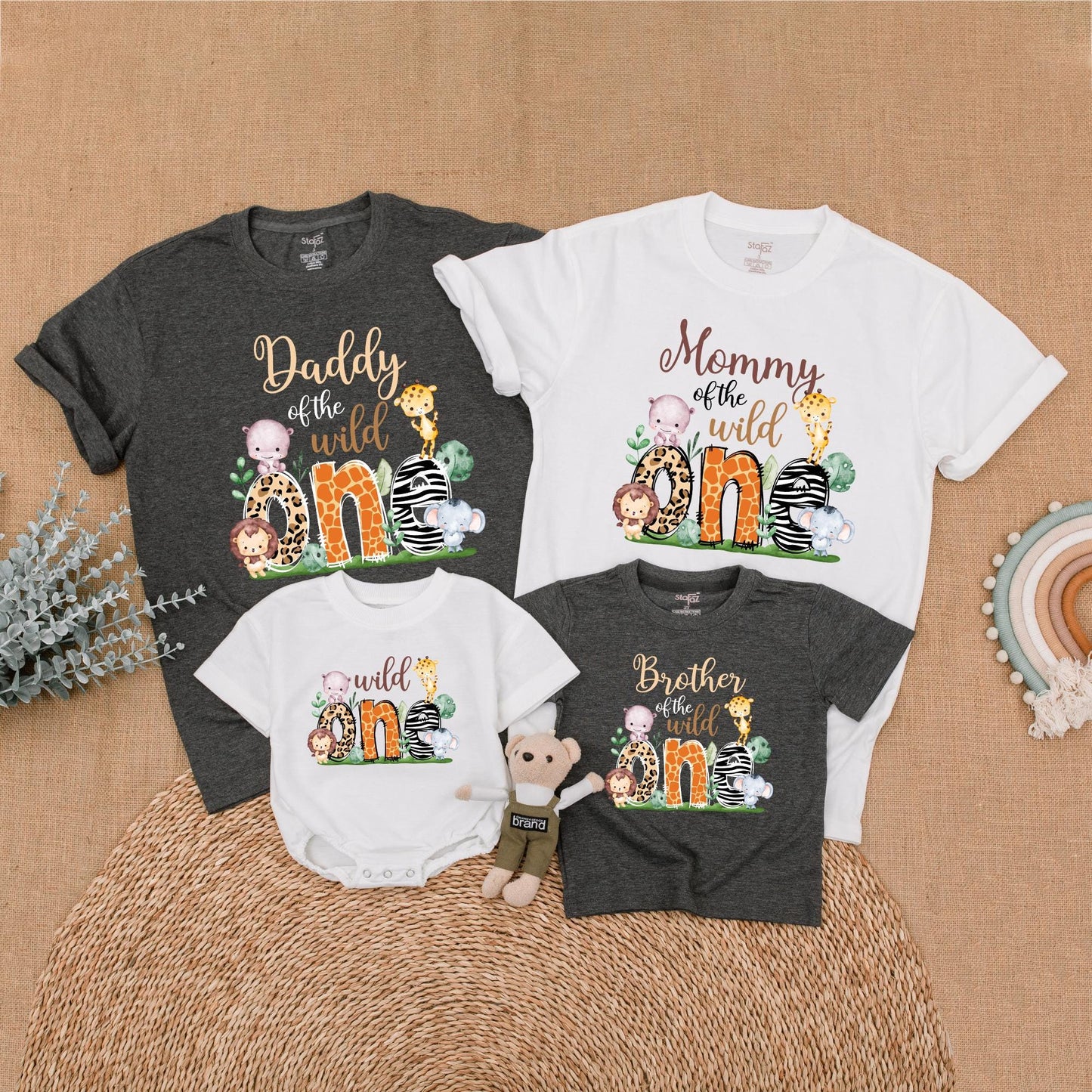 Wild One Safari Birthday Family Matching Shirt Mommy and Me Outfit Boys First Birthday