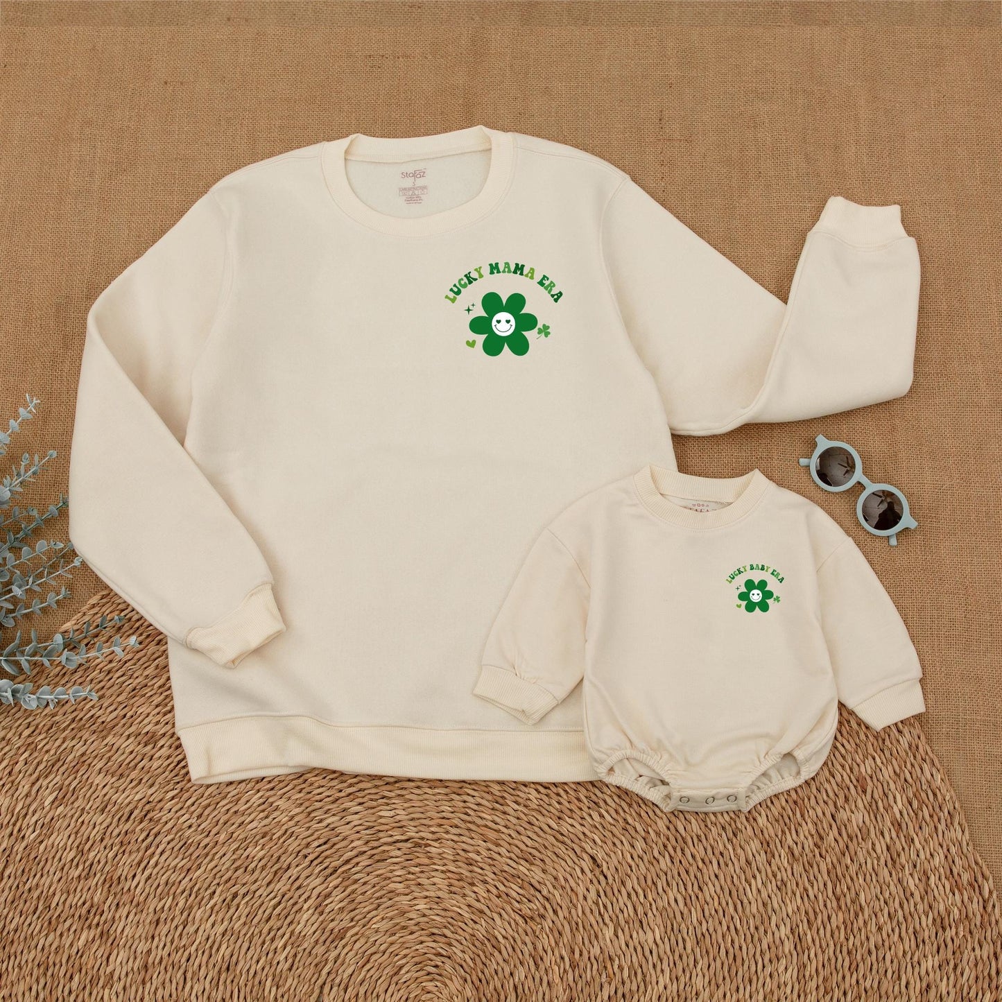 Lucky Mama and Baby Era Sweatshirt St Patrick's Day Mommy and Me Outfit Family Matching Sets