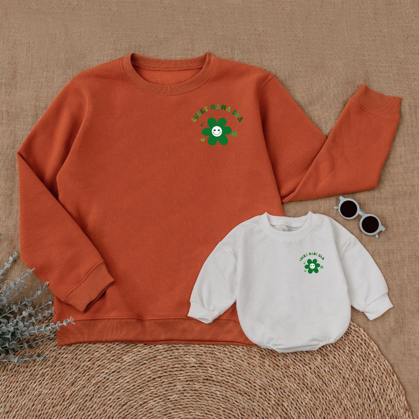 Lucky Mama and Baby Era Sweatshirt St Patrick's Day Mommy and Me Outfit Family Matching Sets