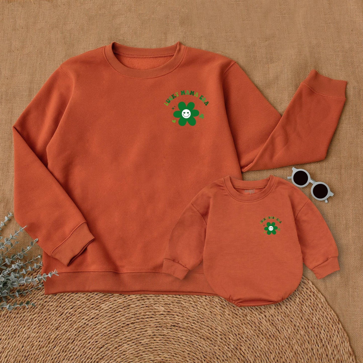 Lucky Mama and Baby Era Sweatshirt St Patrick's Day Mommy and Me Outfit Family Matching Sets