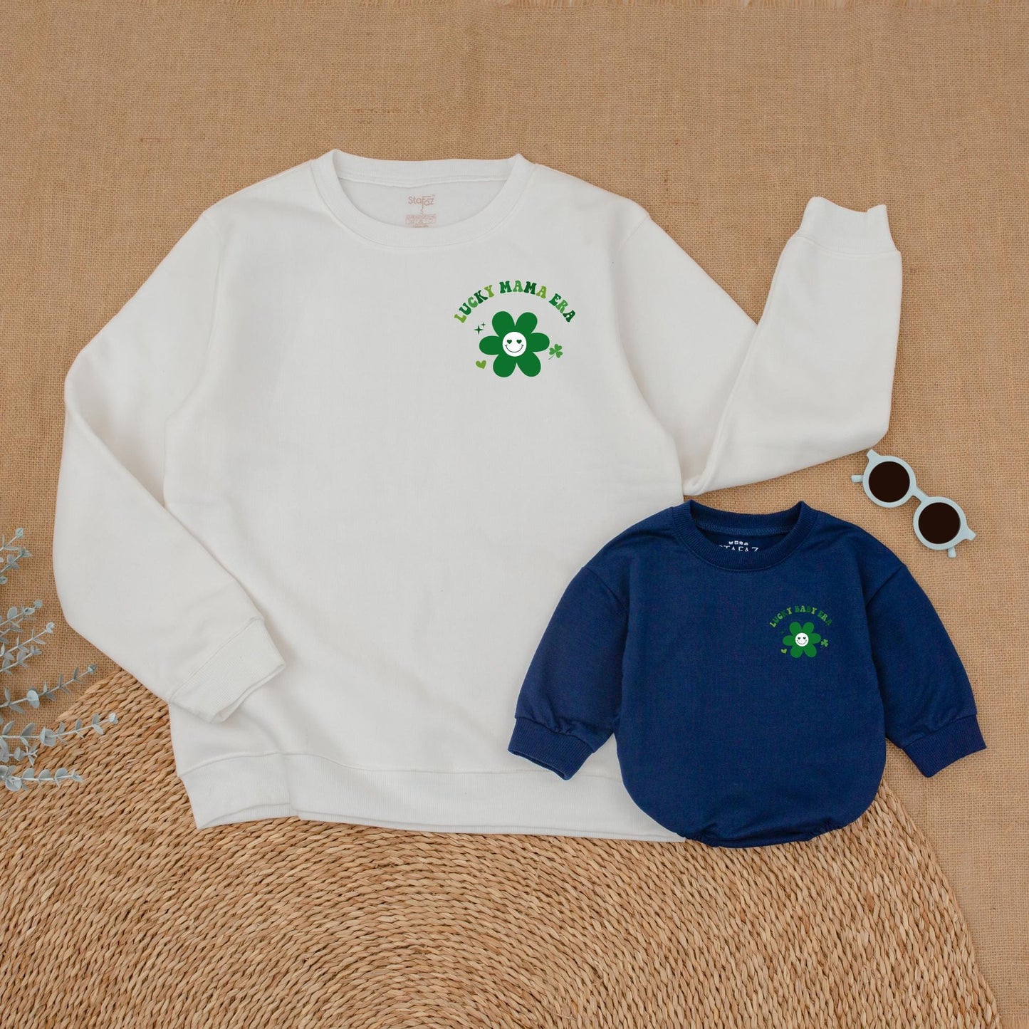 Lucky Mama and Baby Era Sweatshirt St Patrick's Day Mommy and Me Outfit Family Matching Sets