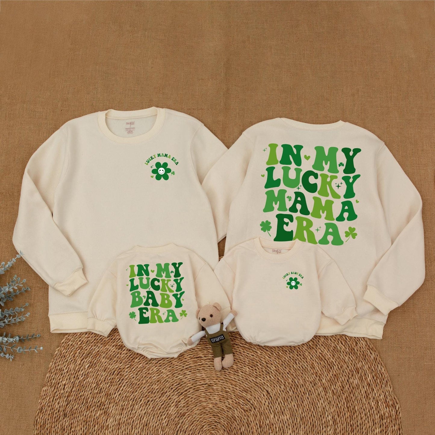 Lucky Mama and Baby Era Sweatshirt St Patrick's Day Mommy and Me Outfit Family Matching Sets