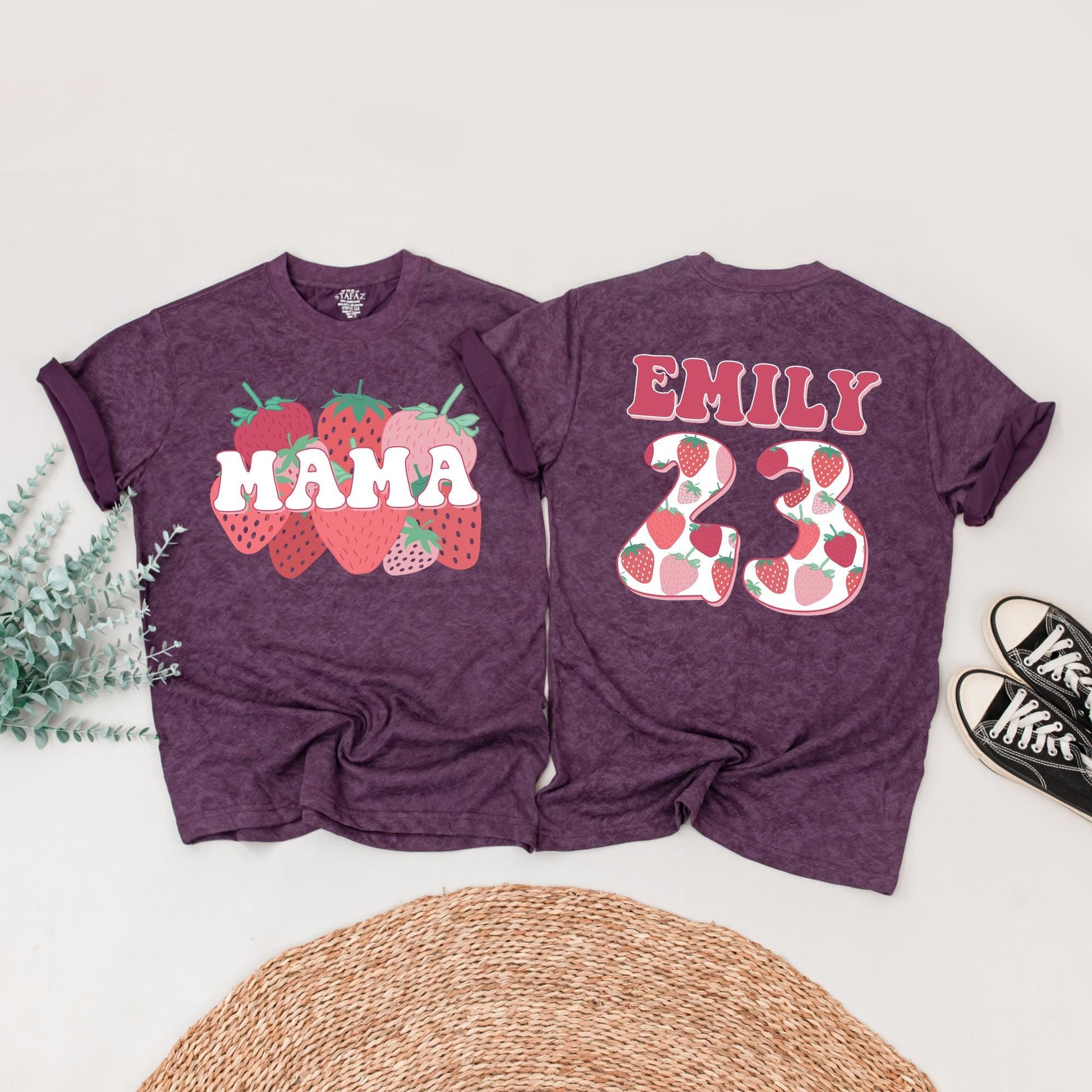 Berry Sweet First Birthday Family Matching Shirts Mama & Me Strawberry Theme Outfit Toddler 1st Birthday Celebration Joyful