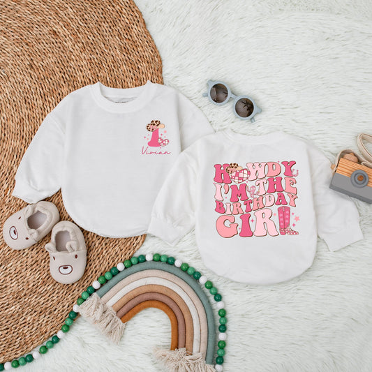 Custom My First Rodeo Bubble Romper Baby Girl First Birthday Outfit Western Cowgirl 1st Birthday Gift One Year Old Baby Clothes