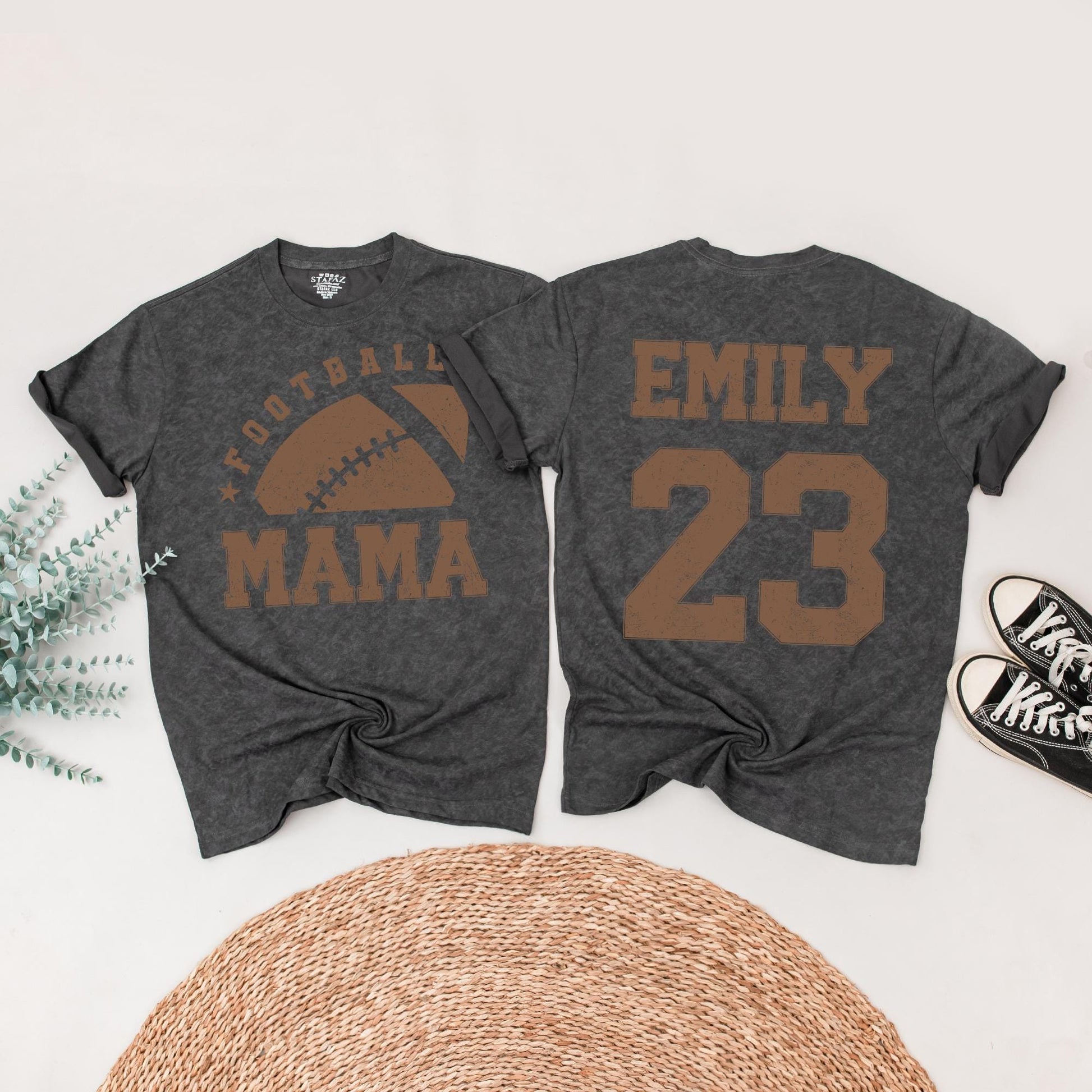 Vintage Football Babe Mama & Birthday Boy Family Matching Shirts Distressed Sports Style Custom Names