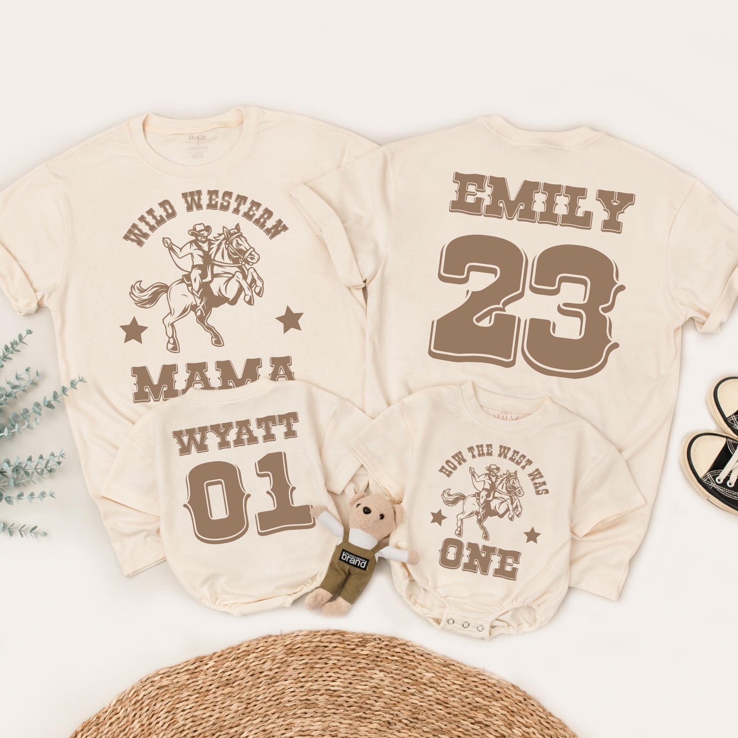 Retro Western Birthday Shirt for Baby Boy, How The West Was One 1st Birthday Outfit, Cowboy Theme, Mommy and Me Matching Family, Vintage
