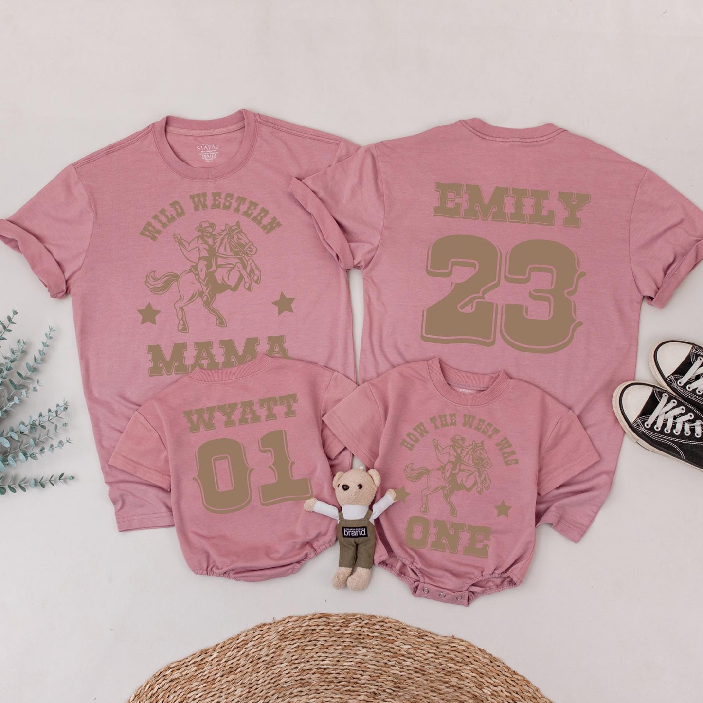 Retro Western Birthday Shirt for Baby Boy, How The West Was One 1st Birthday Outfit, Cowboy Theme, Mommy and Me Matching Family, Vintage
