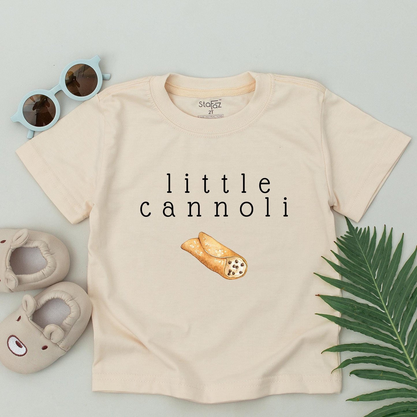 Personalized Little Cannoli Auntie Shirt & Baby Romper Italian Foodie Bodysuit Auntie Gift Cute Pastry Family Clothing