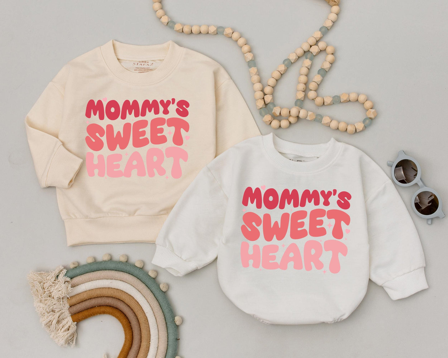 Mommy's Little Sweetheart Bubble Romper First Valentine's Outfit Baby Shower Gift Infant Clothes Cute Heart Design Cotton Comfortable Seasonal Baby Apparel 2024