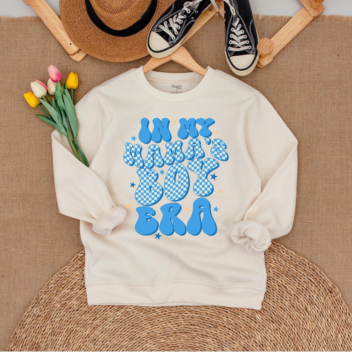 Retro Mama's Boy & Mama Matching Outfits Baby Romper & Sweatshirt Neutral Toddler Boy Cotton Set Mommy and Me USA