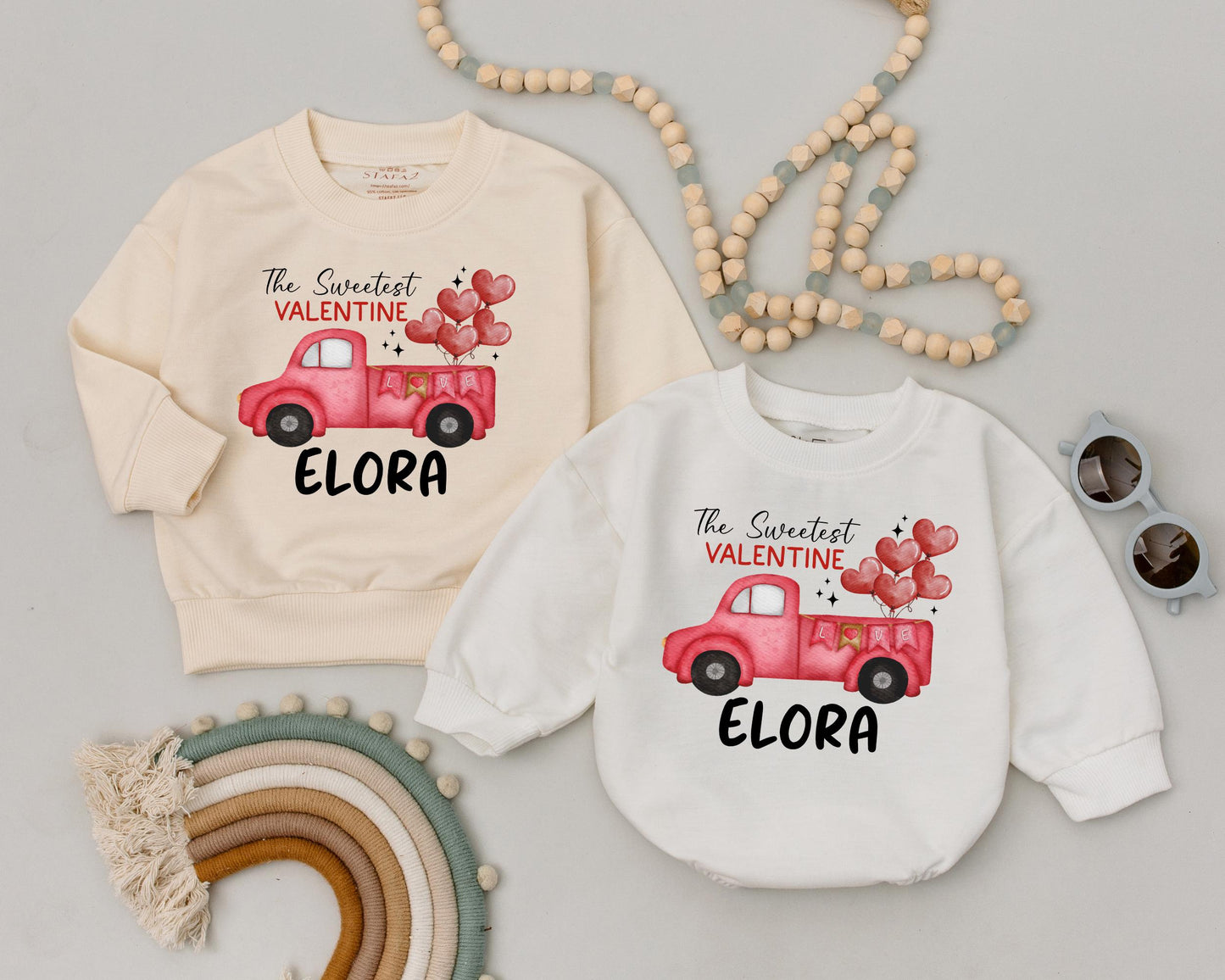 Custom Name First Valentine's Day Romper Newborn Baby Girls Boys Bodysuit Sweetest Infant Kids Outfit Baby Shower Gift Comfortable Cotton Apparel