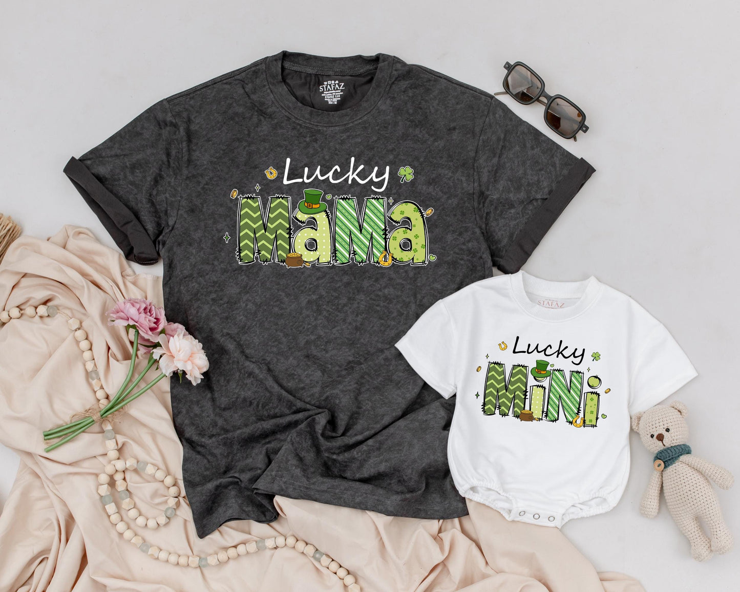 Matching Lucky Mama and Mini St. Patrick's Day Shirts, Shamrock Birthday Outfits, Personalized Family Gifts