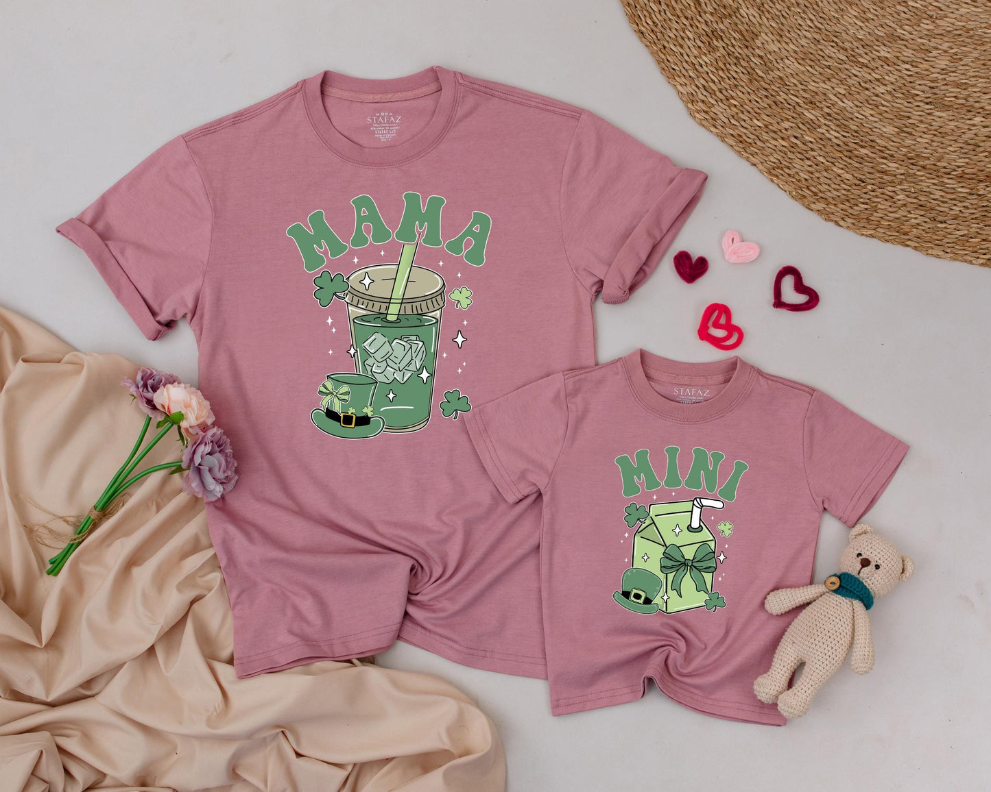 Lucky One Birthday Matching Family Shirts, Retro Shamrock 1st St. Patrick's Day, Mama and Mini Outfit, Personalized Irish Baby Bodysuit, Photo Prop (138 chars)