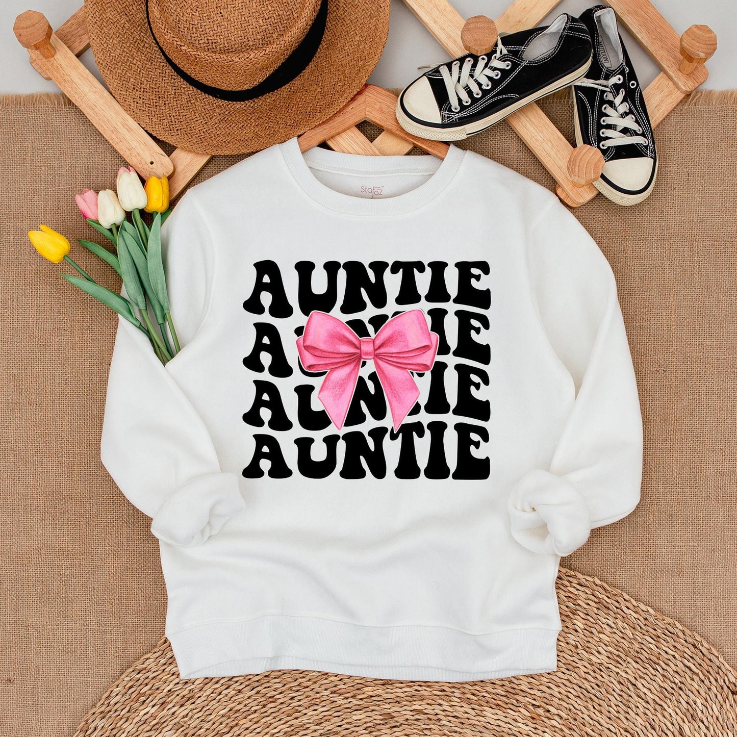 Auntie and Bestie Matching Sweatshirts for Nephew and Niece, Soft Comfortable Cotton Baby Toddler Outfit Family Visit Gift