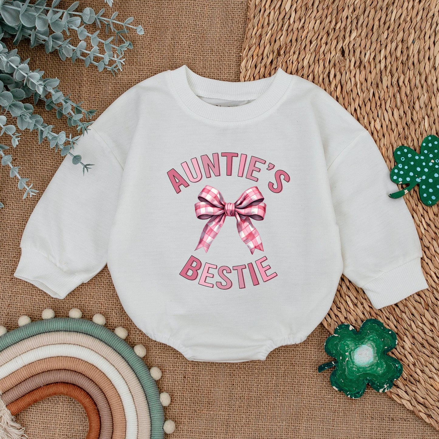 Auntie's Bestie Matching Sweatshirt for Niece & Nephew Cute Auntie and Me Family Outfit Cozy Cotton Casual Gift