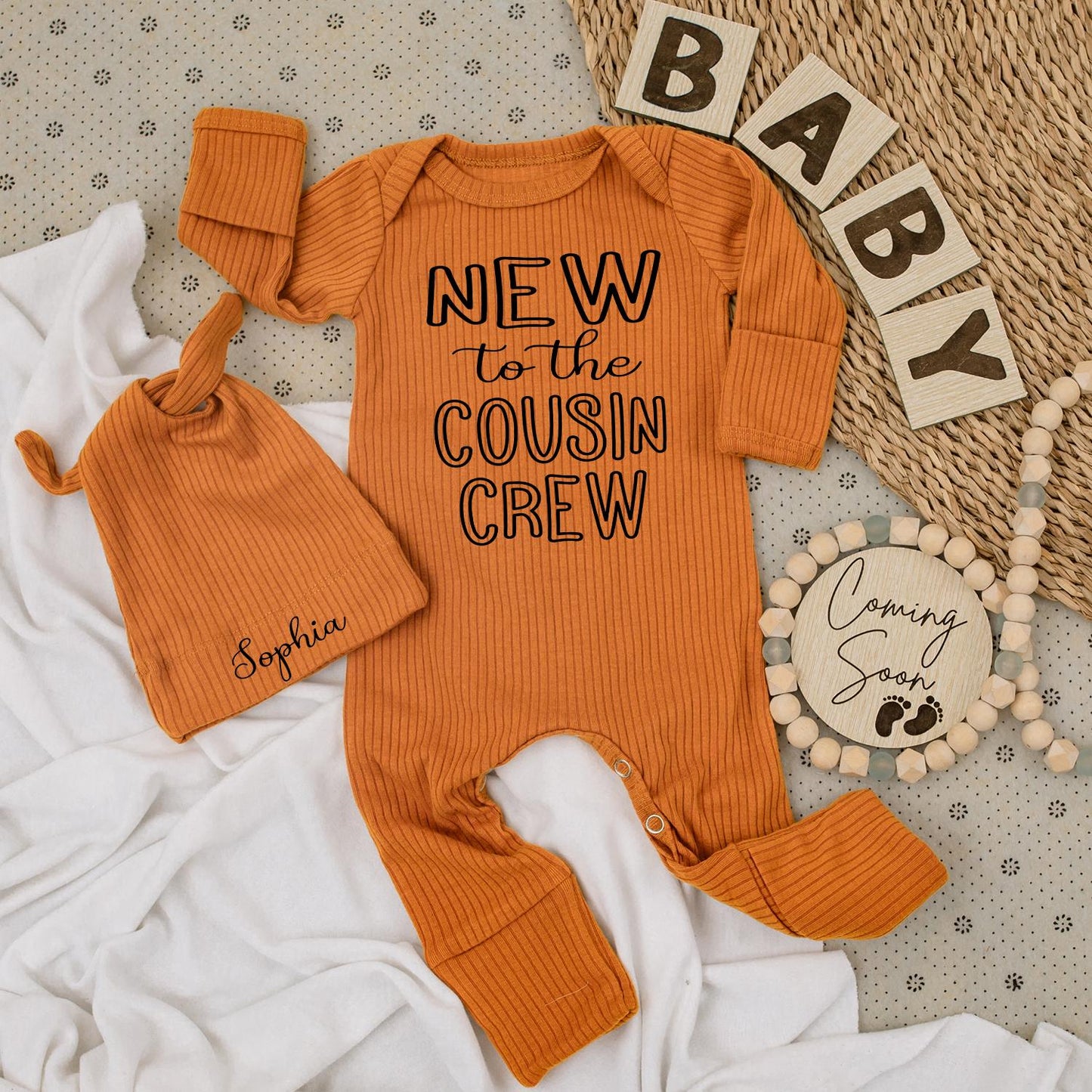 New to the Cousin Crew Baby Bodysuit Set Newborn Romper, Welcome Baby Outfit, Family Gift for Cousins, Cute Baby Clothes
