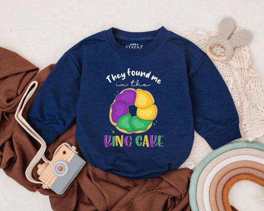Found Me in the King Cake Mardi Gras Baby Romper Cute Newborn Outfit Unisex Baby Clothes Unique Baby Shower Gift